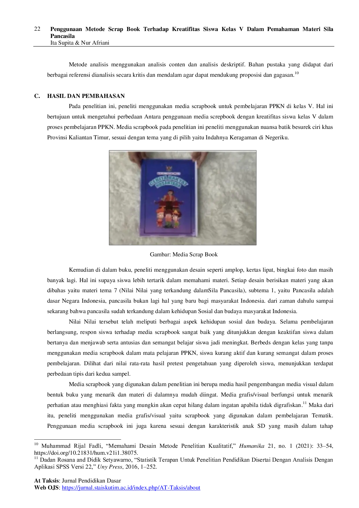 JURIS Penggunaan Metode Scrap Book Terhadap Kreatifitas Siswa Kelas V Dalam Pemahaman Materi Sila Pancasila