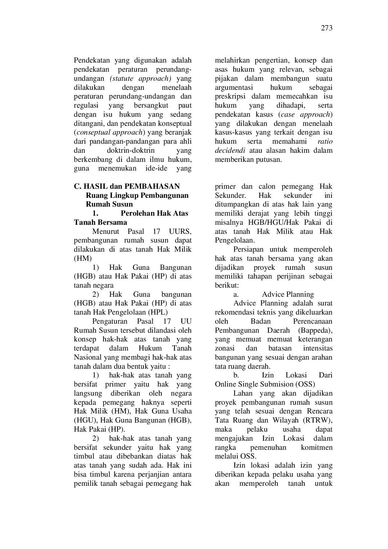 JURIS Kepastian Hukum Status Kepemilikan Tanah Rumah Susun Perspektif Hukum Ekonomi Syariah