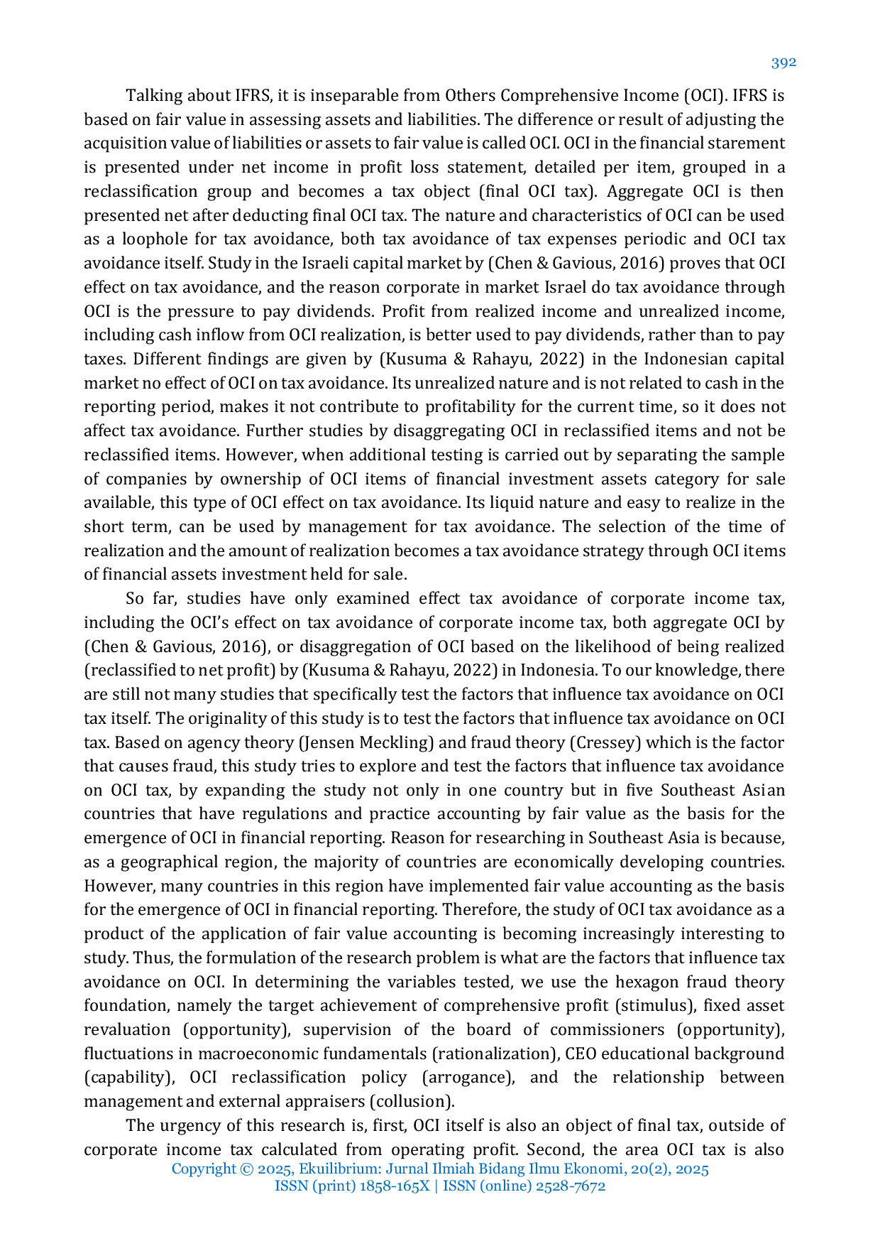 JURIS Determination of Others Comprehensive Income Tax Avoidance in Southeast Asia