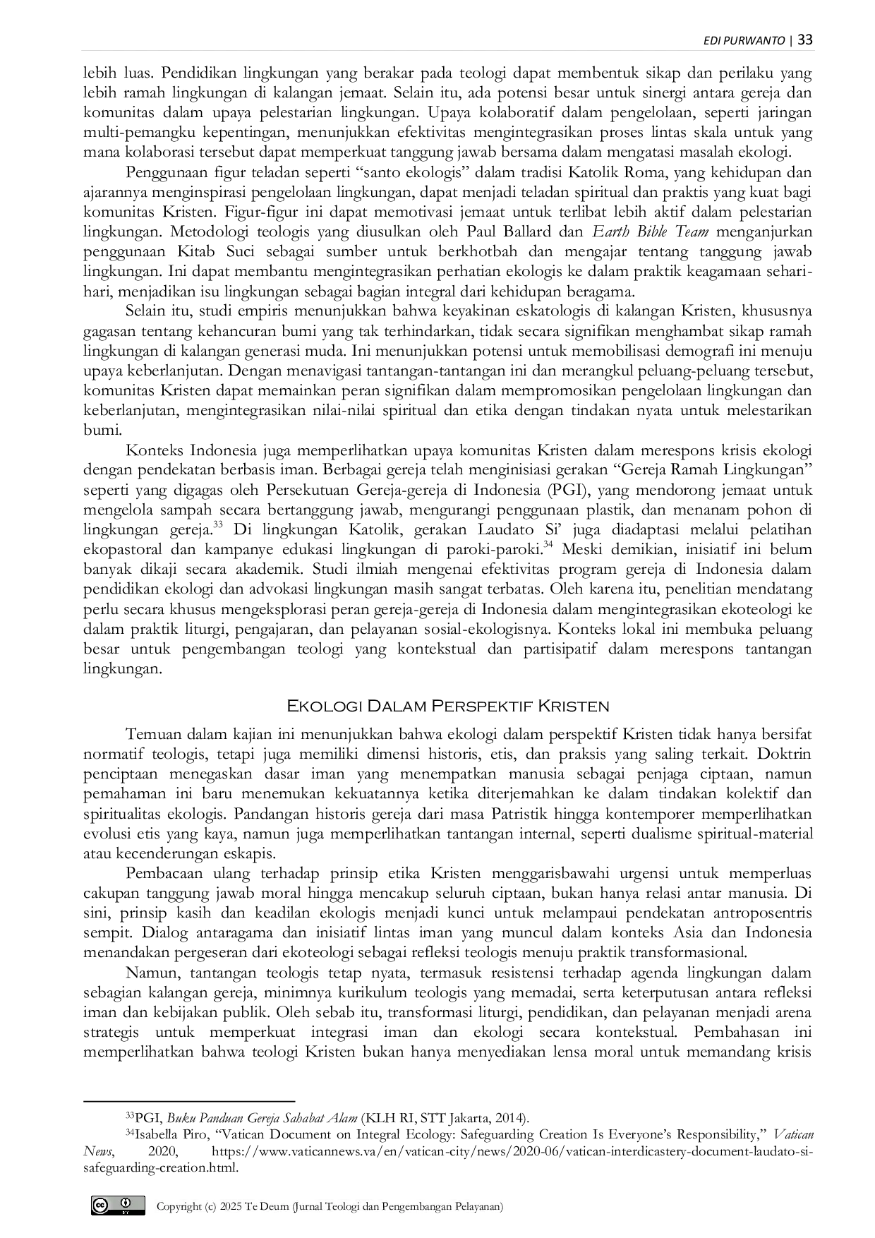 JURIS Caring for the Earth as a Matter of Faith