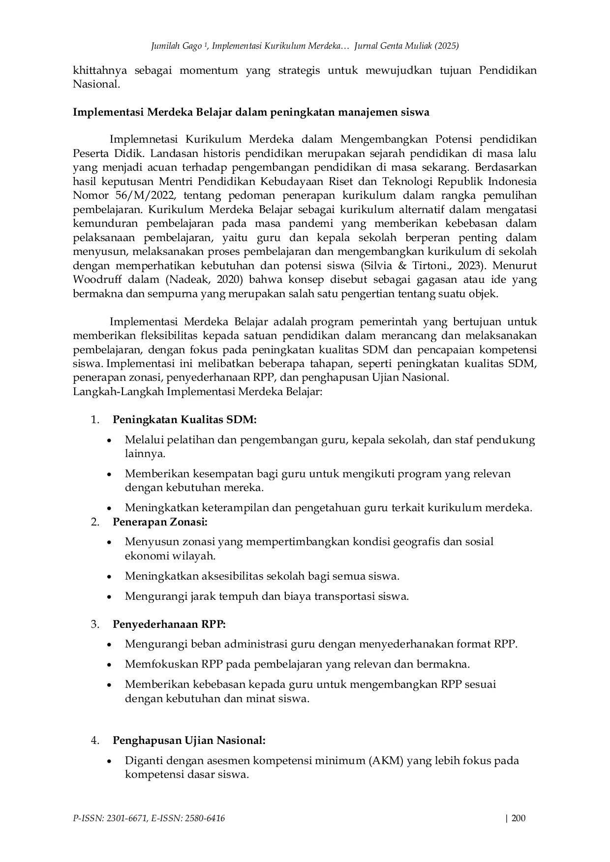 JURIS Implementasi Kurikulum Merdeka Dalam Meningkatkan Kualitas Pendidikan Manajemen Kesiswaan