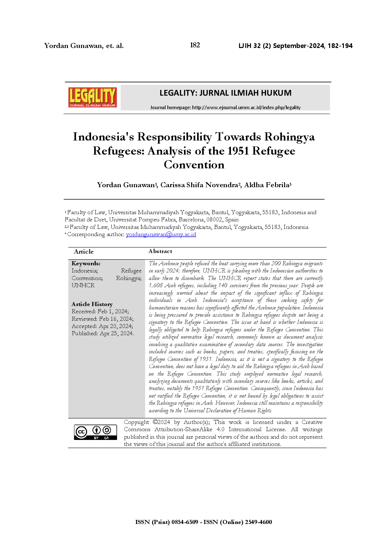 juris Indonesia s responsibility towards Rohingya refugees analysis of the 1951 Refugee Convention