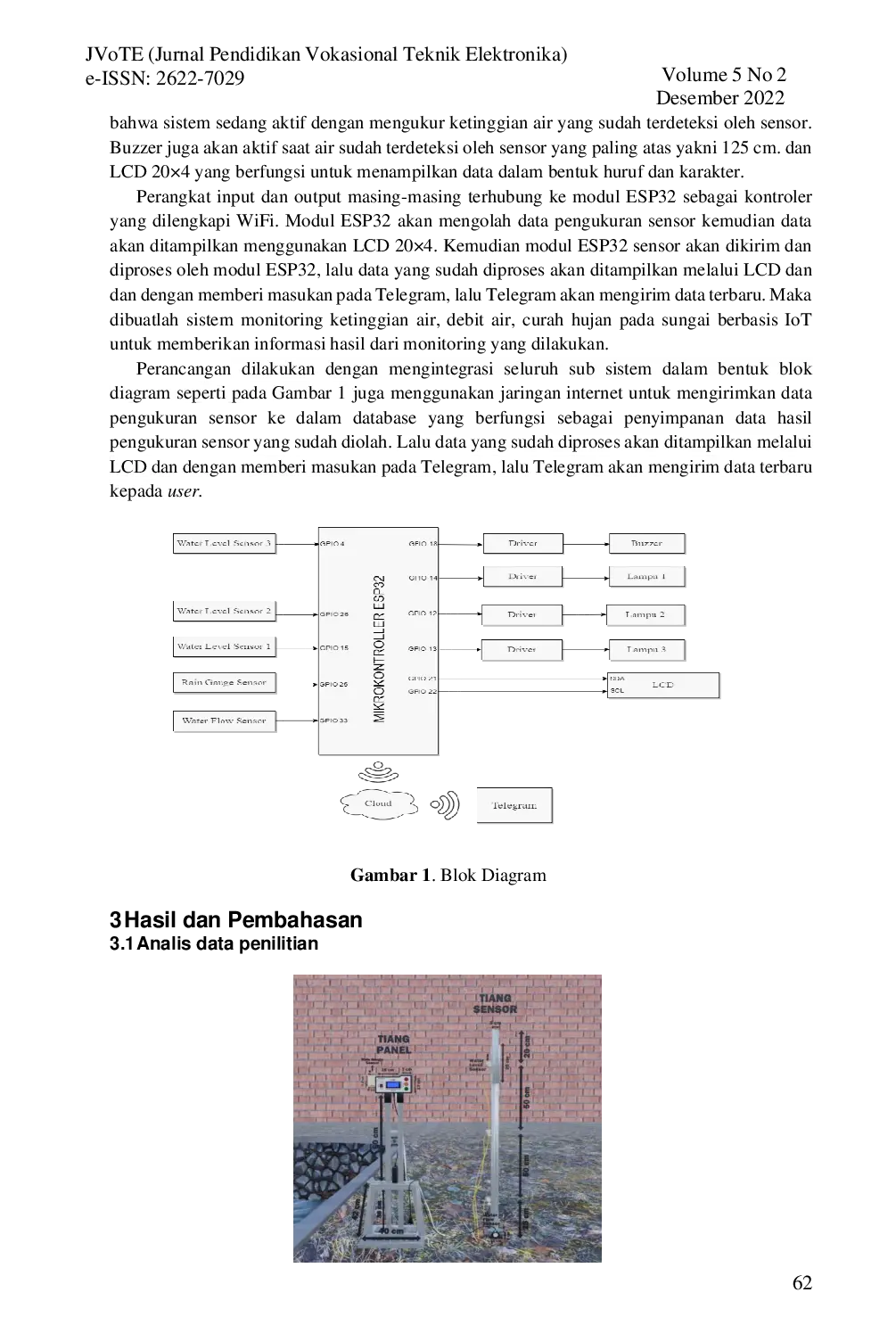 JURIS Sistem Monitoring Ketinggian Air Debit Air Curah Hujan pada Sungai Berbasis IoT