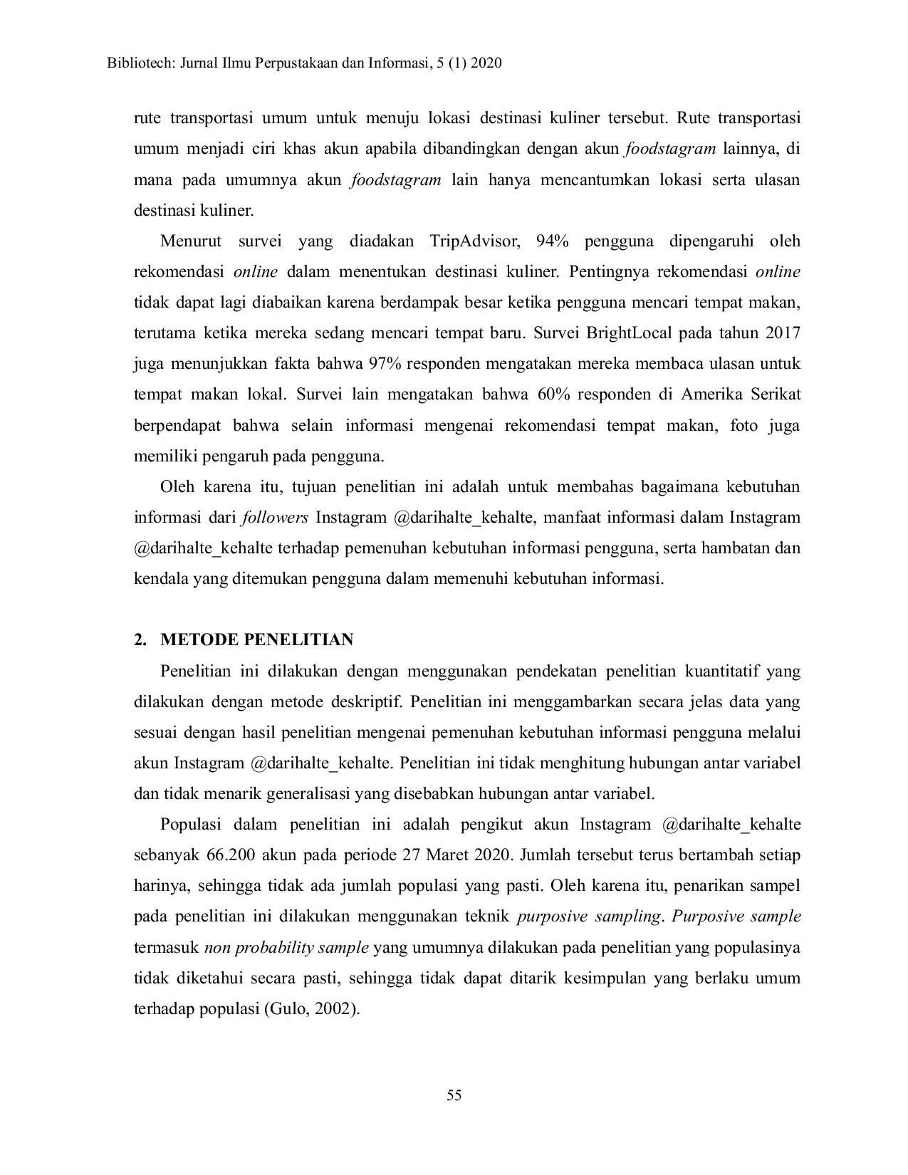 JURIS Pemanfaatan Akun Instagram Dari Halte Ke Halte darihalte kehalte Sebagai Media Pemenuhan Kebutuhan Informasi Penggunanya