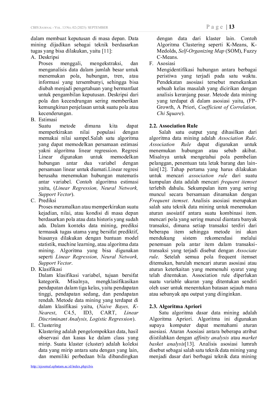 JURIS Analisis Pola Penjualan Alat Kesehatan Dengan Algoritma Apriori Pada Pt Dian Fajar