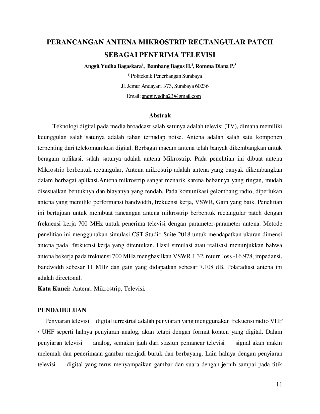 JURIS Perancangan Antena Mikrostrip Rectangular Patch Sebagai Penerima Televisi