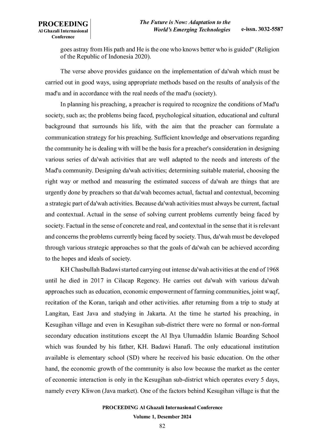 JURIS Dakwah Communication Strategy of KH Chasbullah Badawi in Cilacap Regency