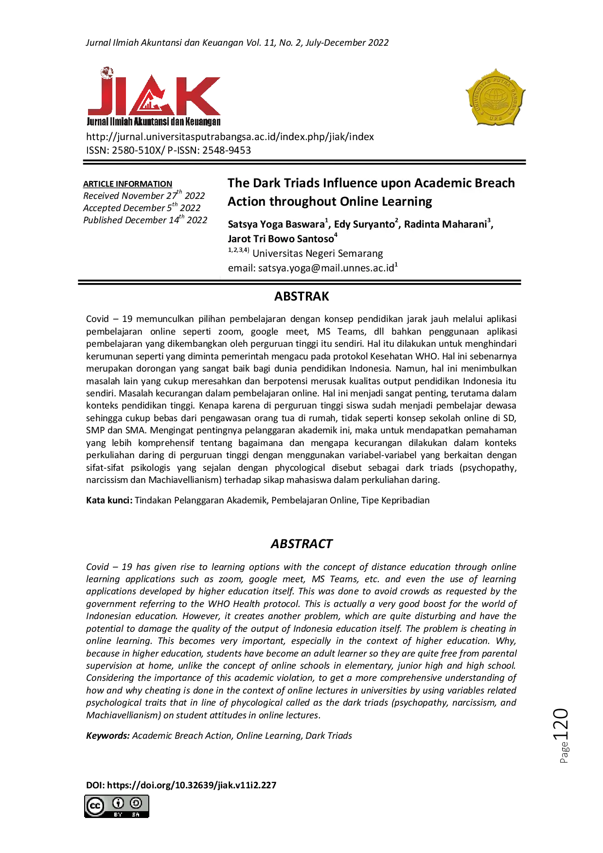 juris The Dark Triads Influence upon Academic Breach Action throughout Online Learning