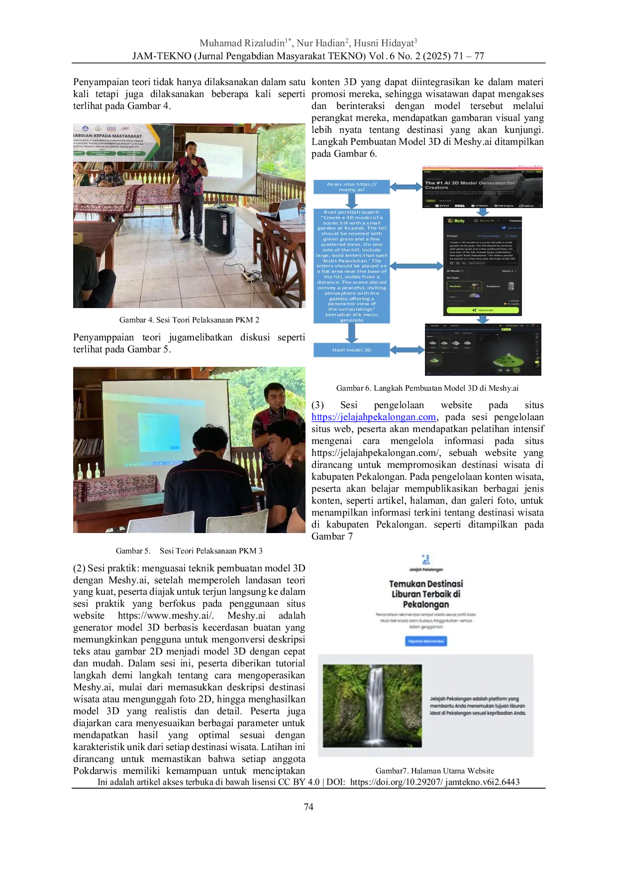 JURIS Peningkatan Pengelolaan Wisata Melalui Teknologi Augmented Reality Dan Sistem Wisata Untuk Pokdarwis