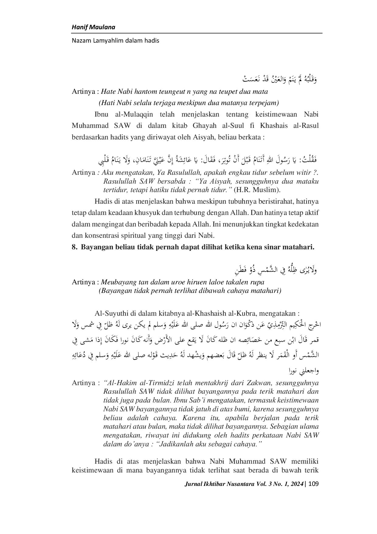 JURIS Nazam Lam Yahtalim dalam Perspektif Hadis