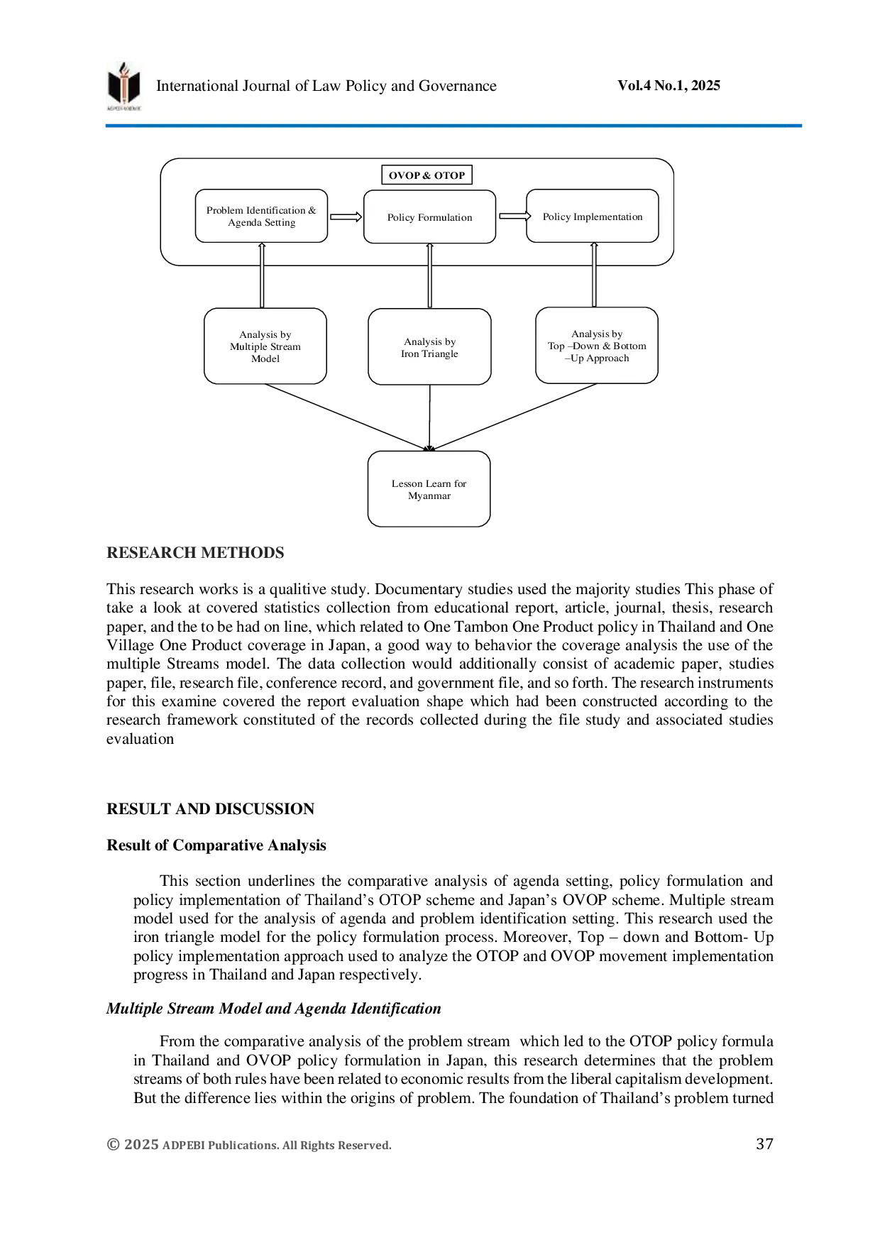 JURIS Comparative Study on OVOP of Japan and OTOP of Thailand Lesson Learned for Myanmar Narratives