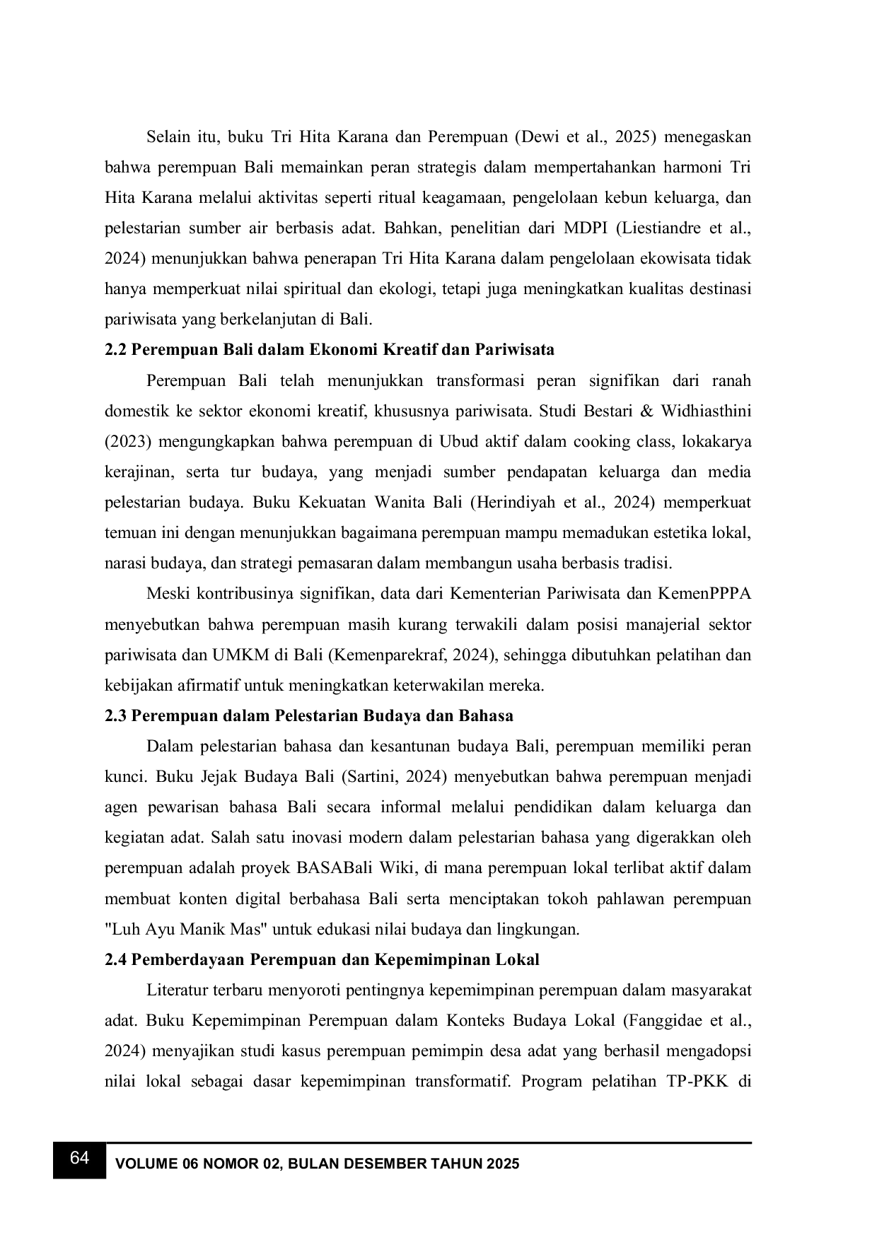 JURIS Revitalisasi Kearifan Lokal dalam Pengelolaan Lingkungan Berbasis Masyarakat Peran Perempuan Bali