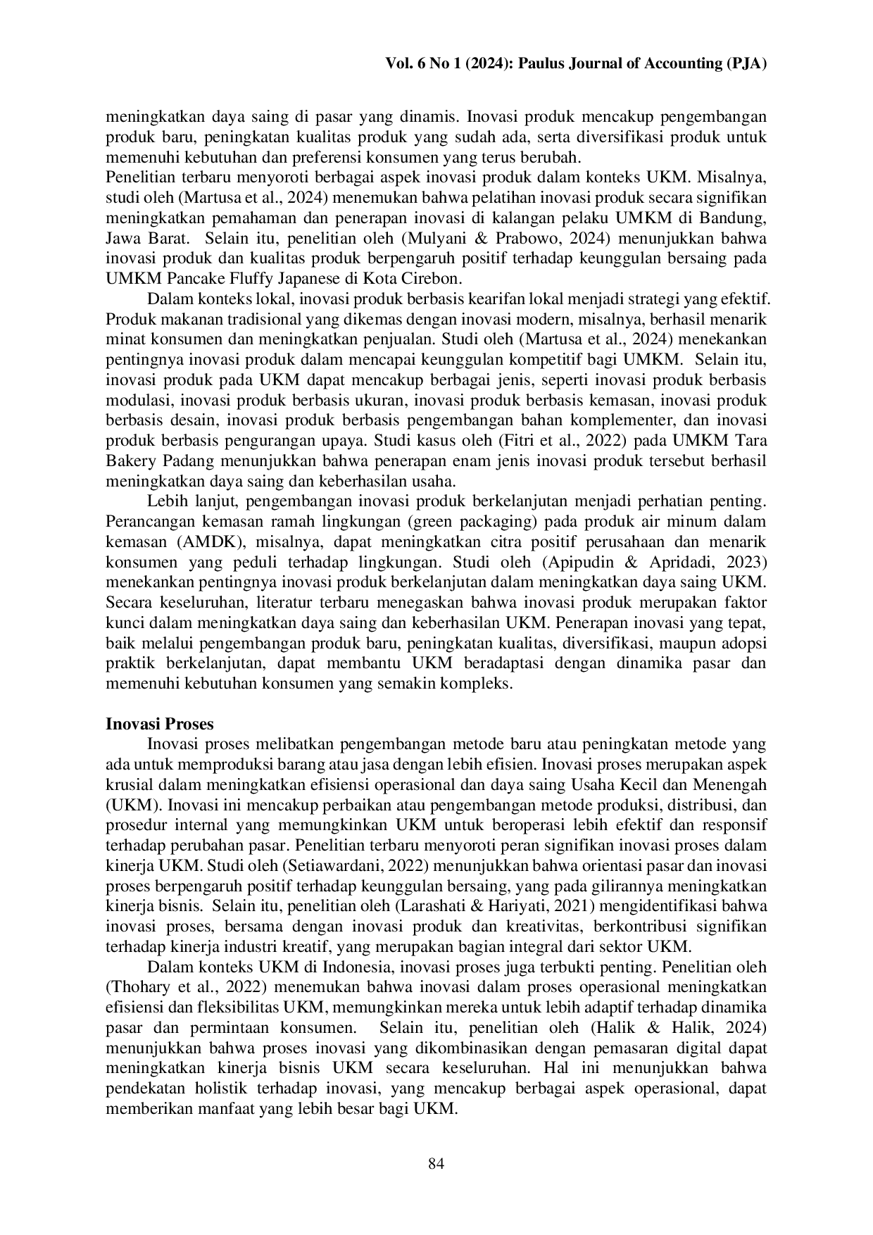 JURIS Inovasi Produk dan Proses sebagai Kunci Keunggulan Bersaing UKM Kuliner