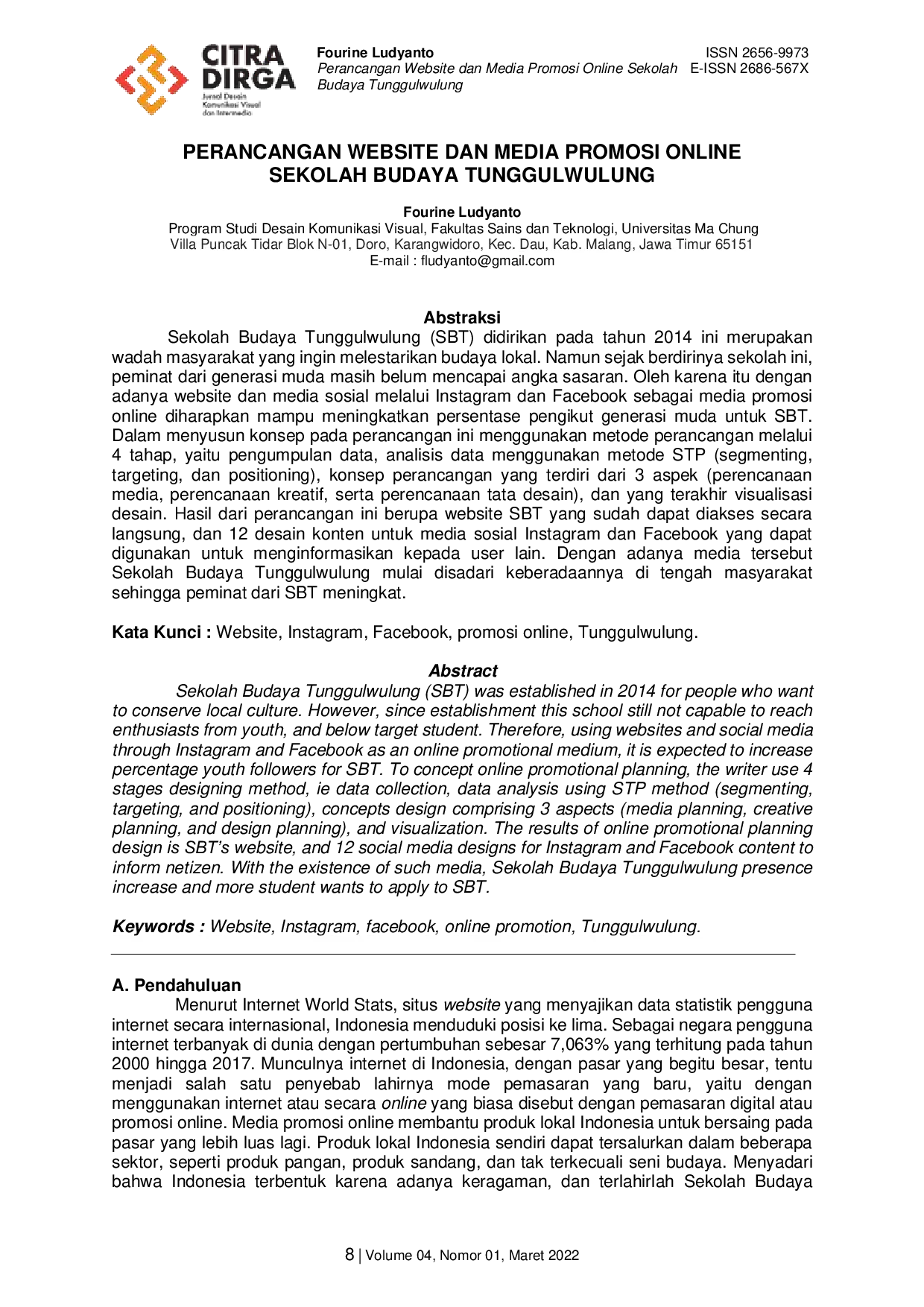 JURIS Perancangan Website dan Media Promosi Online Sekolah Budaya Tunggulwulung