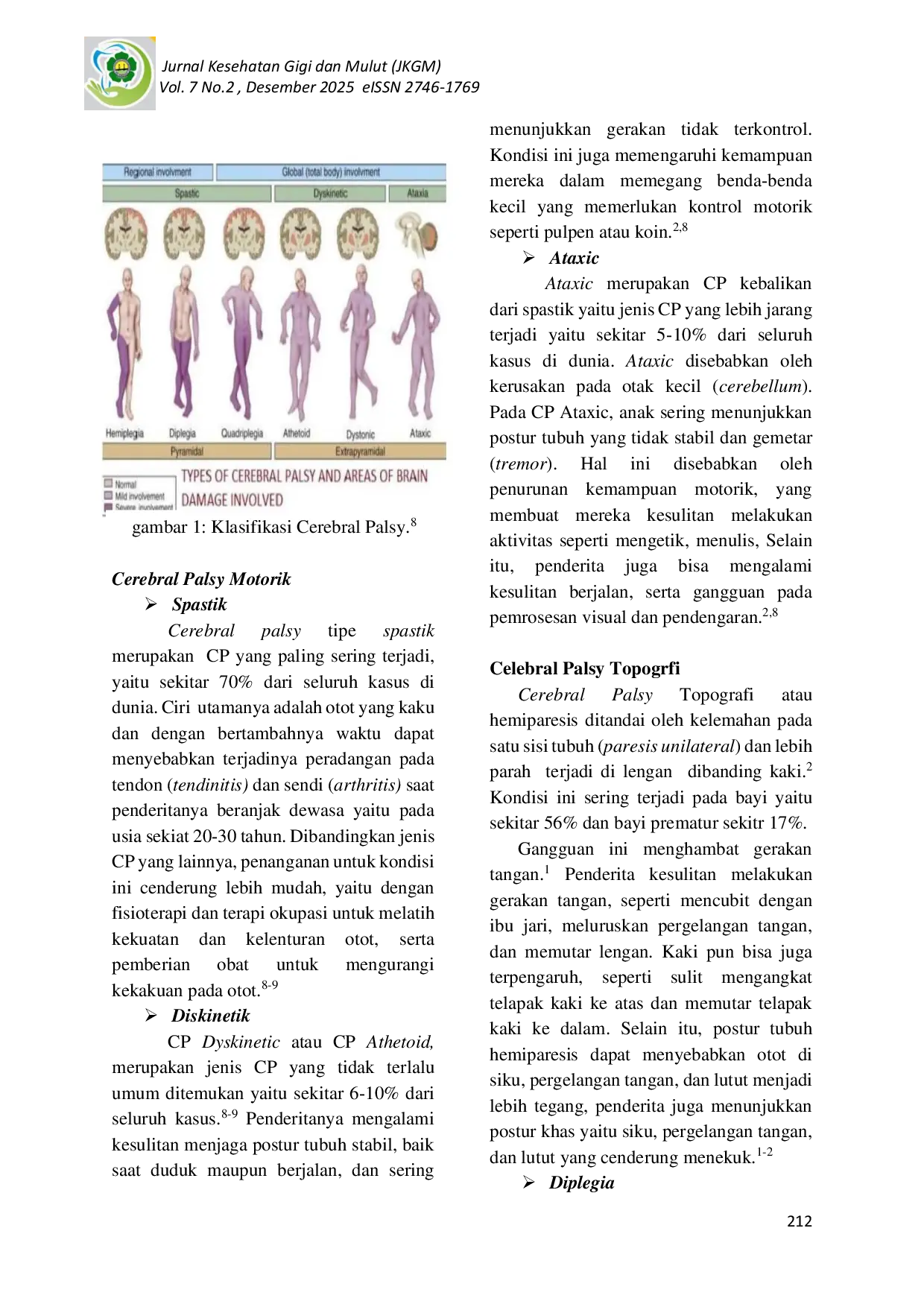 JURIS Perawatan Gigi untuk Anak dengan Cerebral Palsy Tinjauan Pustaka