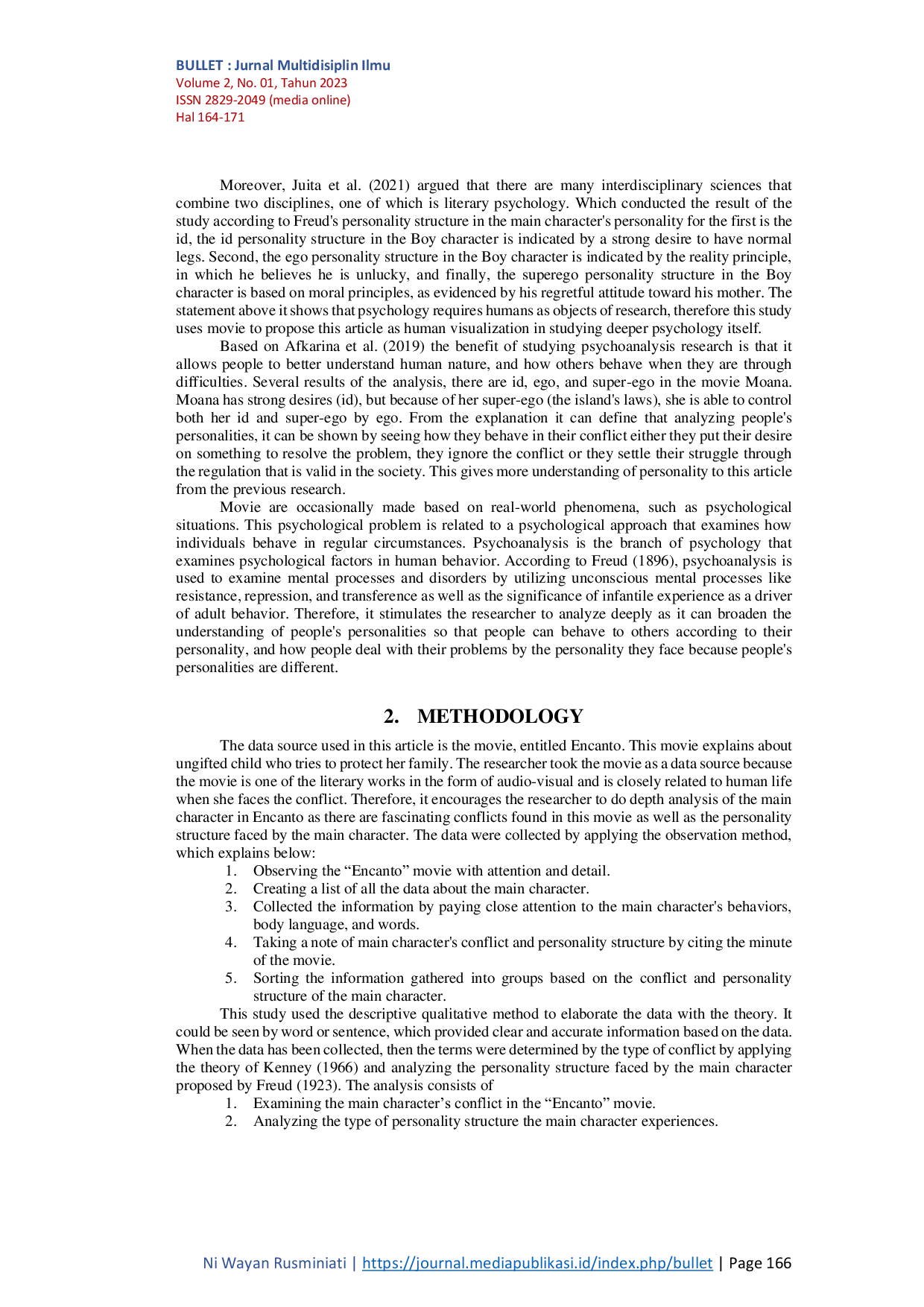 JURIS The Main Character s Conflict and Personality Analysis in Encanto Movie