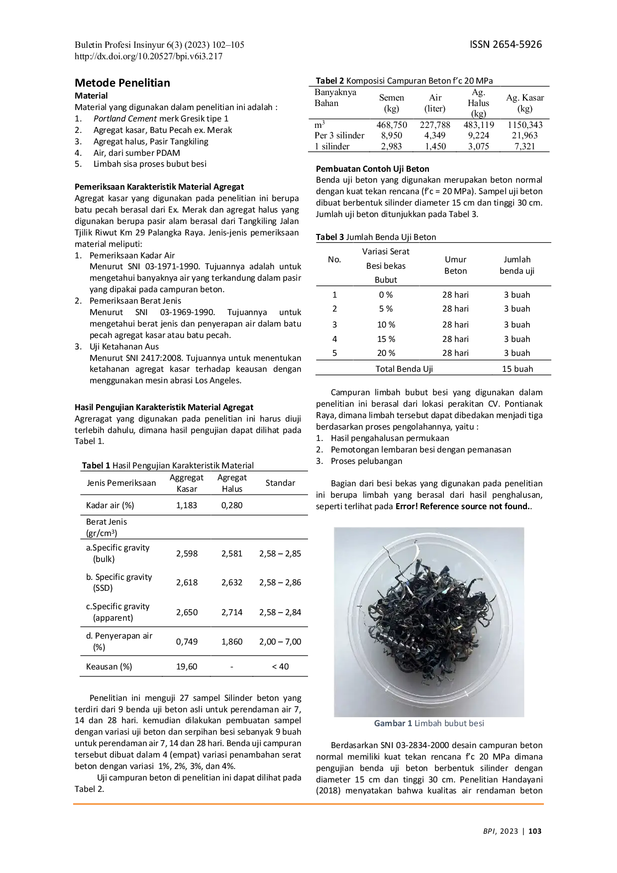 JURIS Beton Serat Limbah Pengolahan Besi