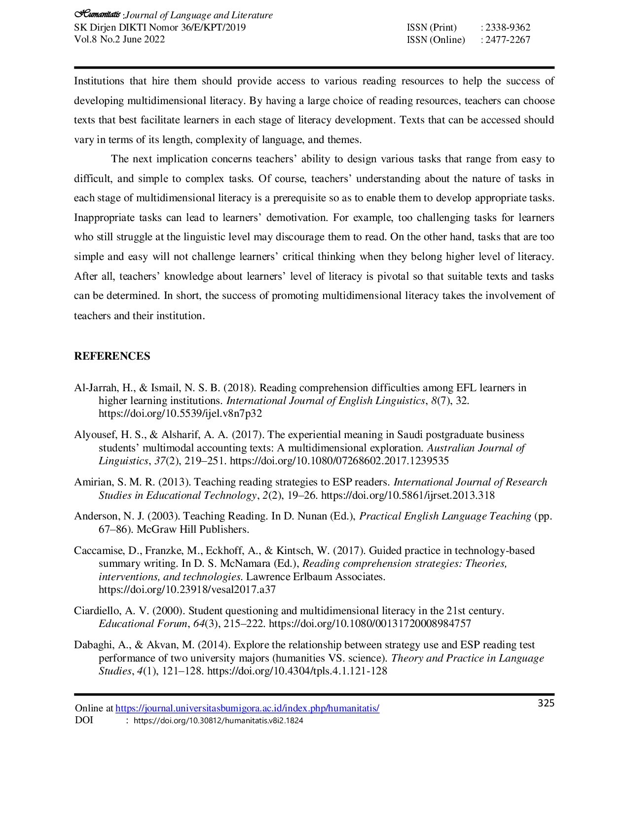 JURIS Promoting a Multidimensional Literacy Framework through Texts and Tasks for EFL Reading Class