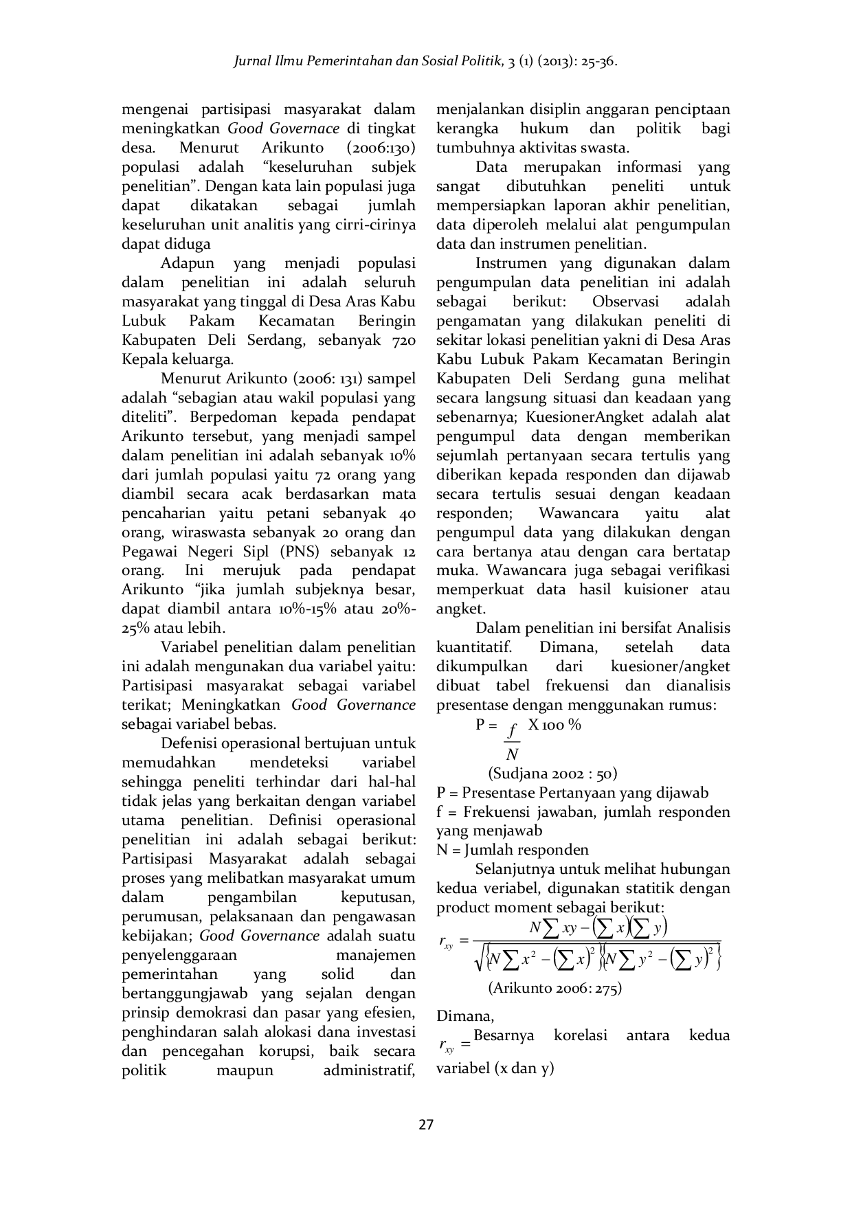 JURIS Partisipasi Masyarakat dalam Meningkatkan Good Governance di Tingkat Desa