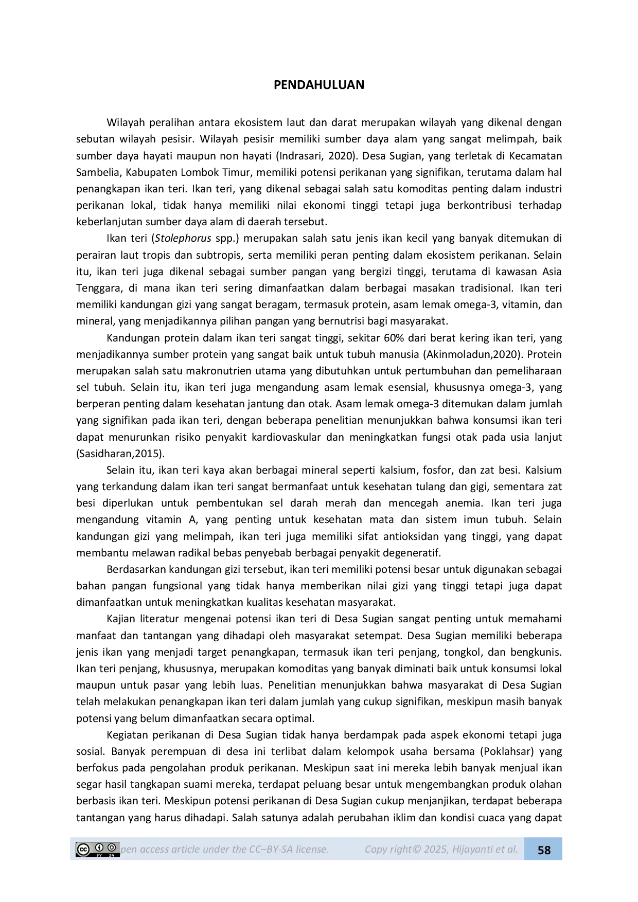 JURIS PROSES PENGOLAHAN IKAN TERI Stolephorus sp SECARA TRADISIONAL SEBAGAI POTENSI BESAR PANGAN LOKAL DESA SUGIAN KEC SAMBELIA KAB LOMBOK TIMUR NUSA TENGGARA BARAT