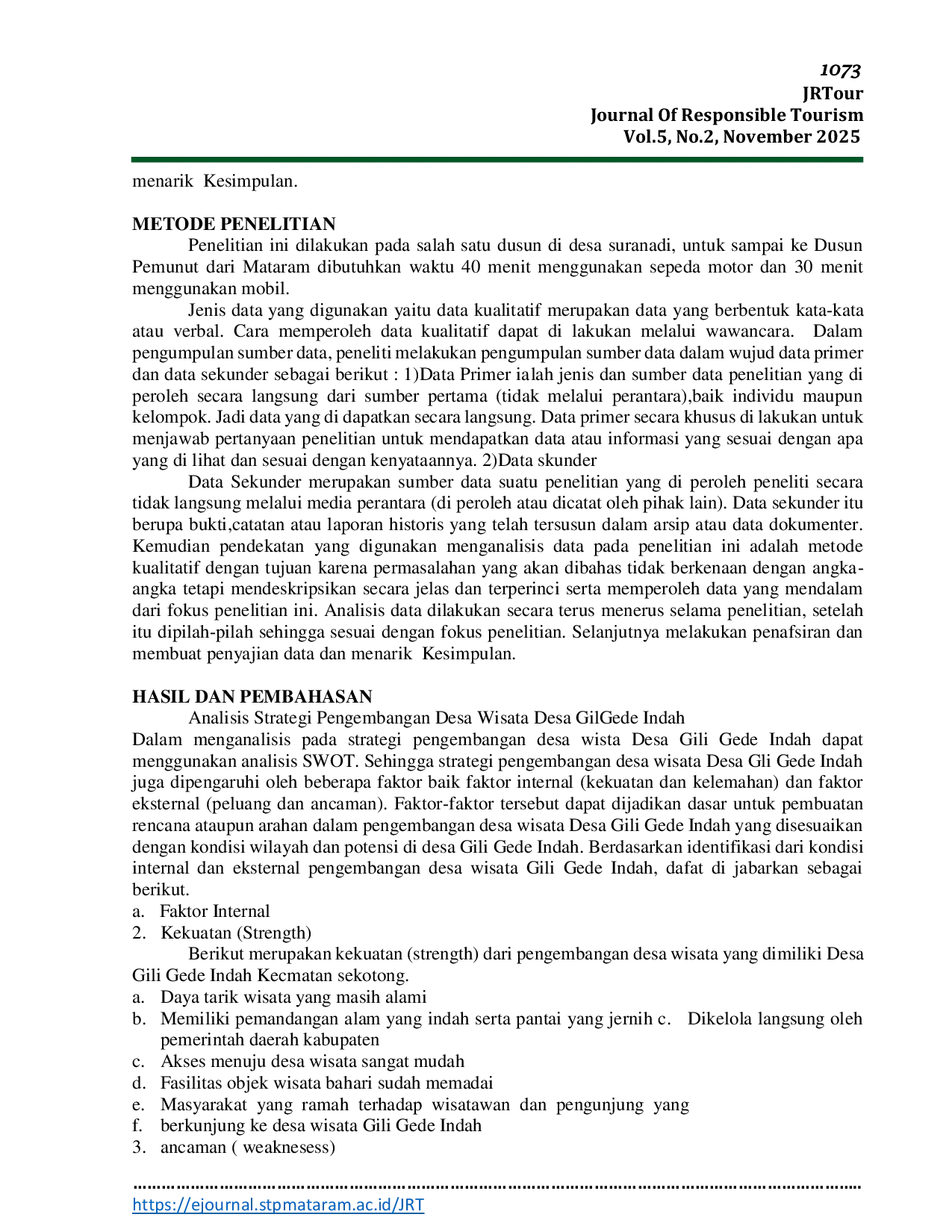 JURIS Dampak Kunjungan Wisatawan Terhadap Usaha Tanaman Hias di Dusun Pemunut Desa Suranadi