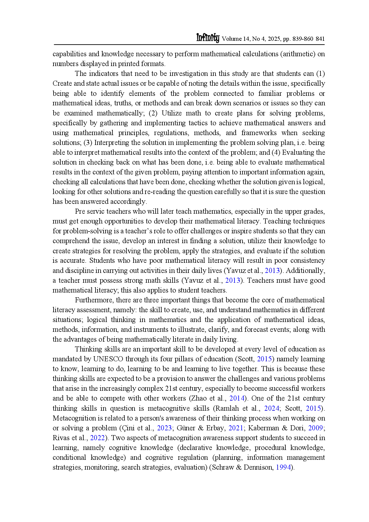 juris Students Mathematical Literacy in Terms of Metacognitive Awareness