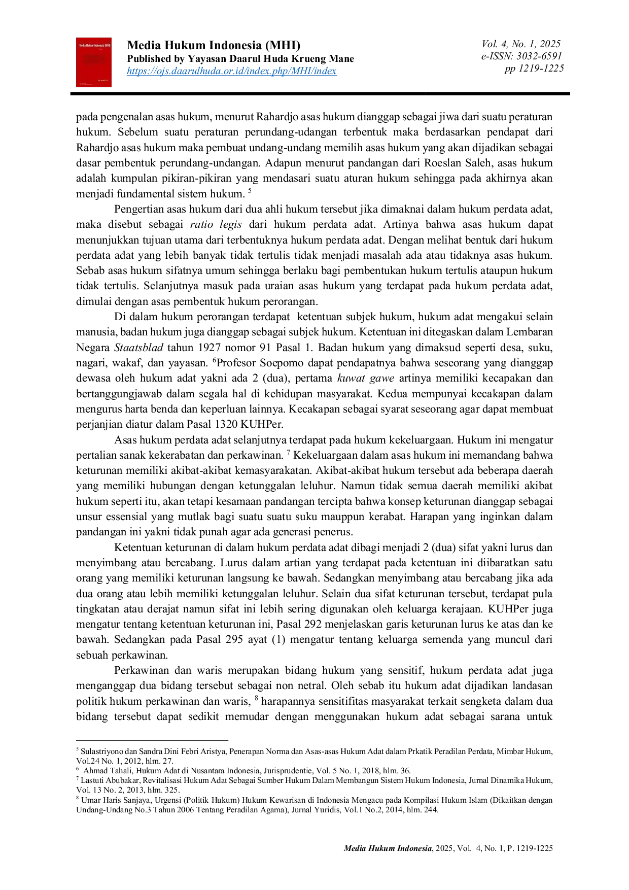 JURIS The Position of Customary Court Decisions in Proving Civil Proceedings in State Courts