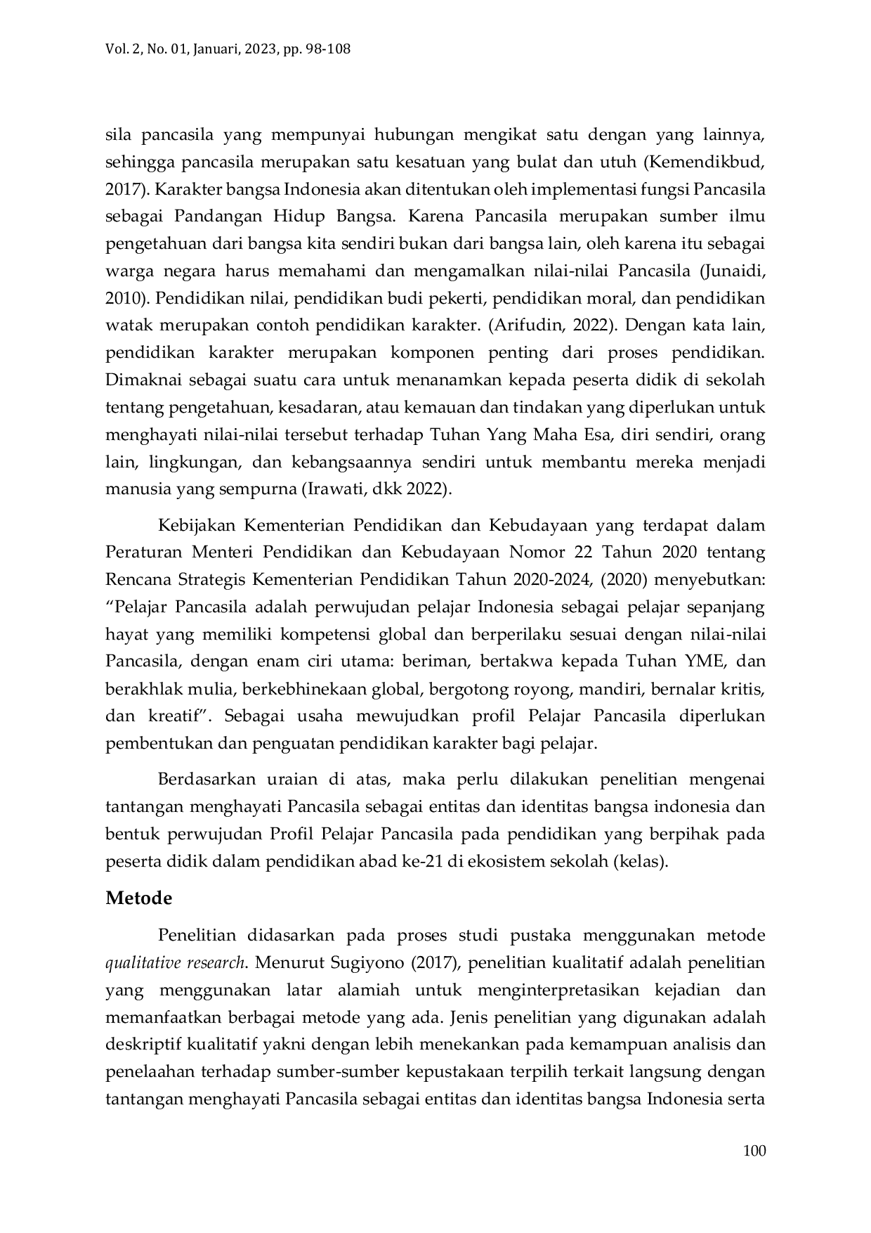 JURIS Perwujudan Profil Pelajar Pancasila Pada Pendidikan Abad Ke 21 Di SMA Negeri 1 Palembang