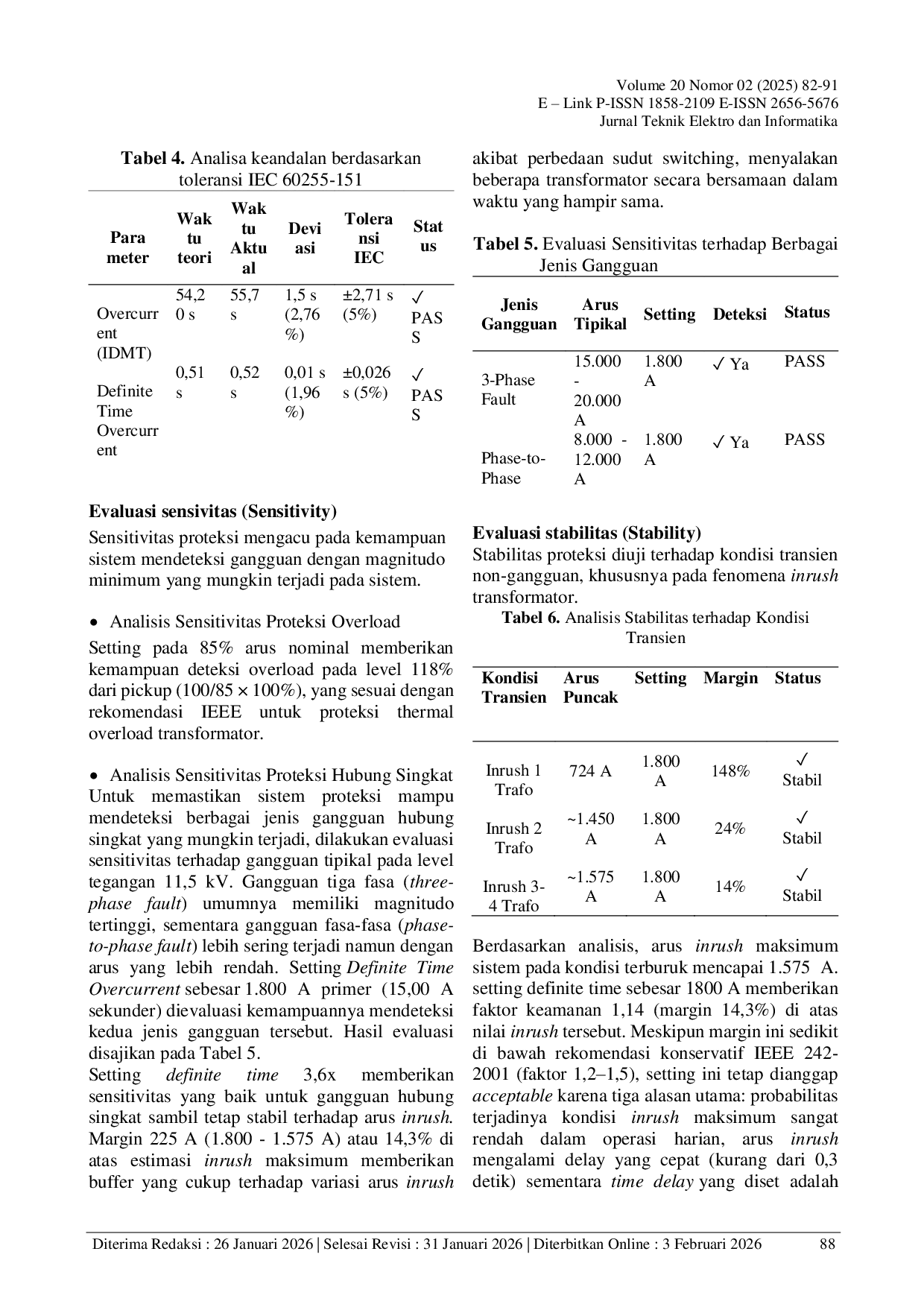 JURIS OPTIMALISASI SETTING PROTEKSI PANEL SWITCHGEAR 11 5 KV DENGAN IMPLEMENTASI RELAY SIEMENS 7SJ80 DI PT XYZ