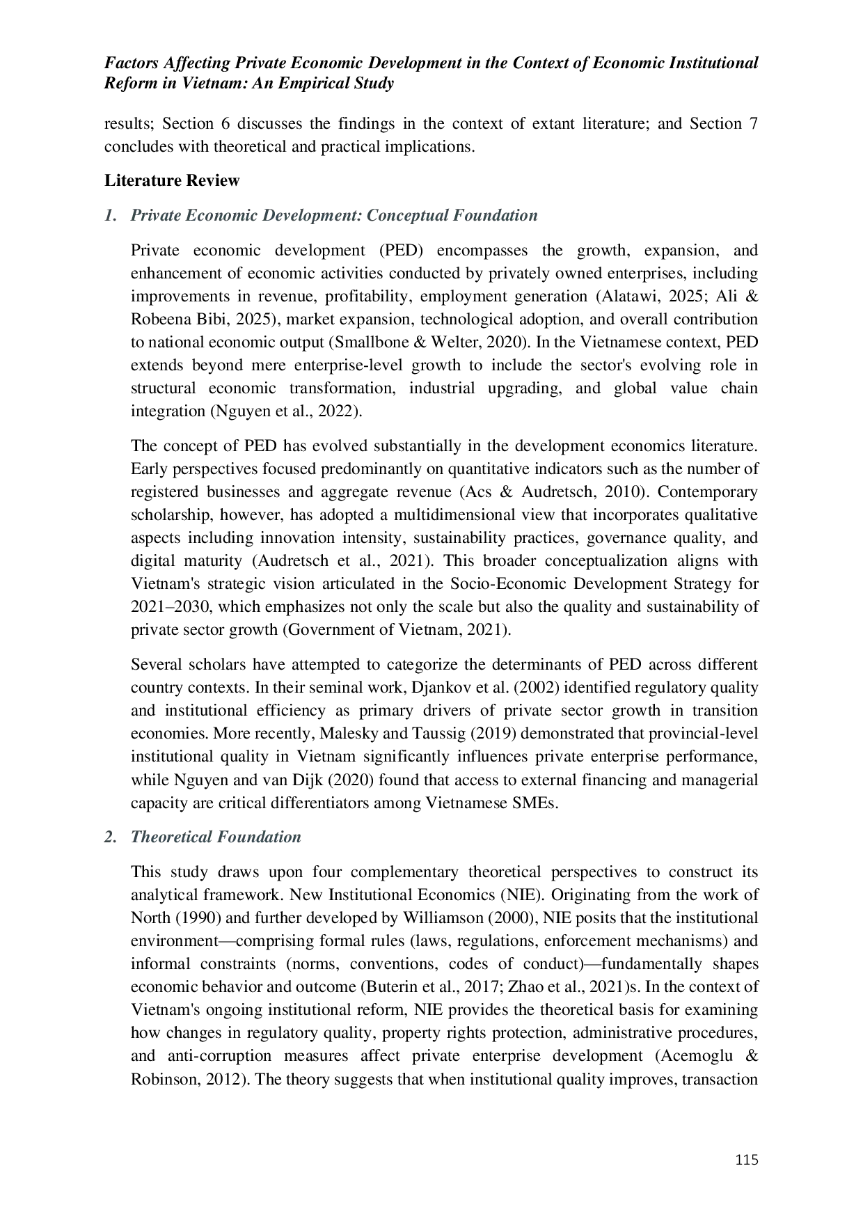 JURIS Factors Affecting Private Economic Development in the Context of Economic Institutional Reform in Vietnam An Empirical Study