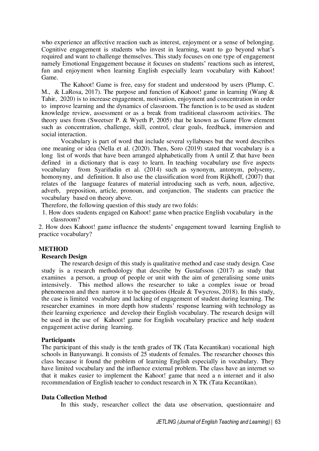 JURIS Students Engagement On Kahoot Game To Practice English Vocabulary For Vocational High School Students