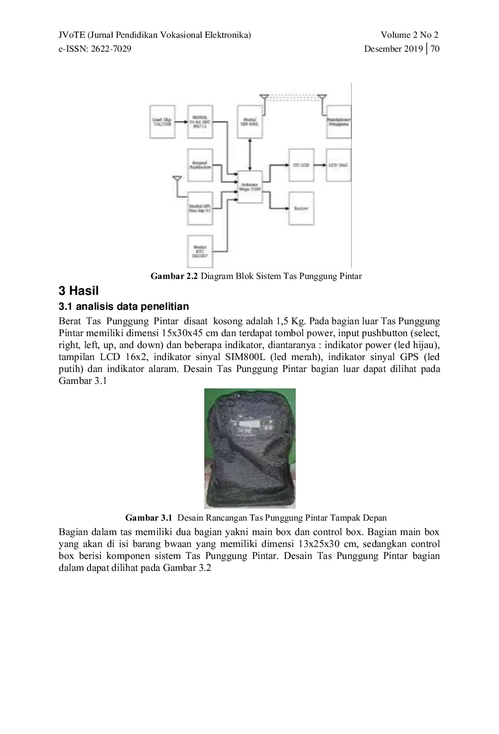 JURIS Rancang Bangun Tas Punggung Pintar Untuk Anak Dengan Load Cell 5 Kg GPS Dan SMS Berbasis Arduino Mega 2560