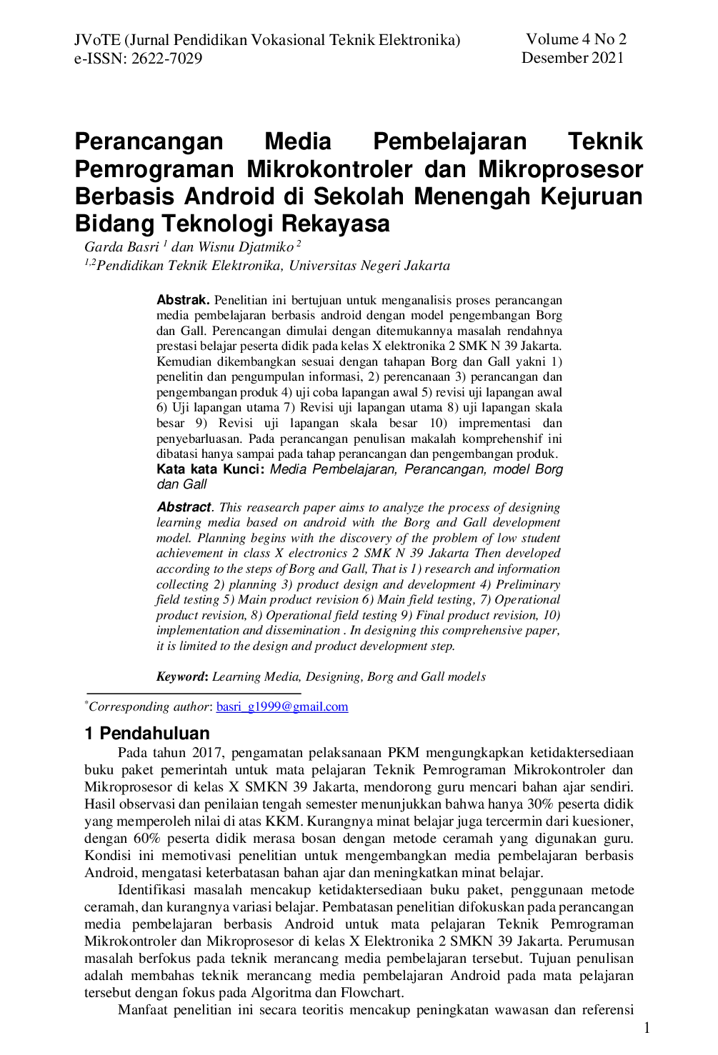 JURIS Perancangan Media Pembelajaran Teknik Pemrograman Mikrokontroler dan Mikroprosesor Berbasis Android di Sekolah Menengah Kejuruan Bidang Teknologi Rekayasa docx