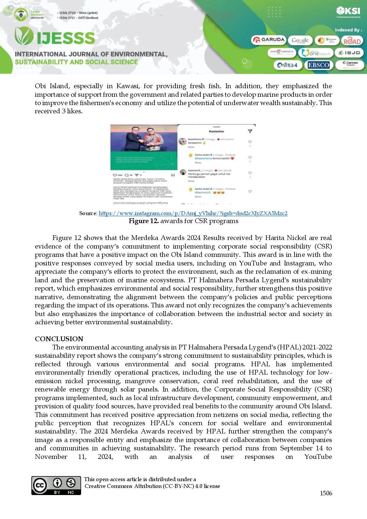 juris Netnography Study Suitability of Environmental Accounting Reporting of PT Halmahera Persada Lygend on the Response of YouTube and Instagram Users