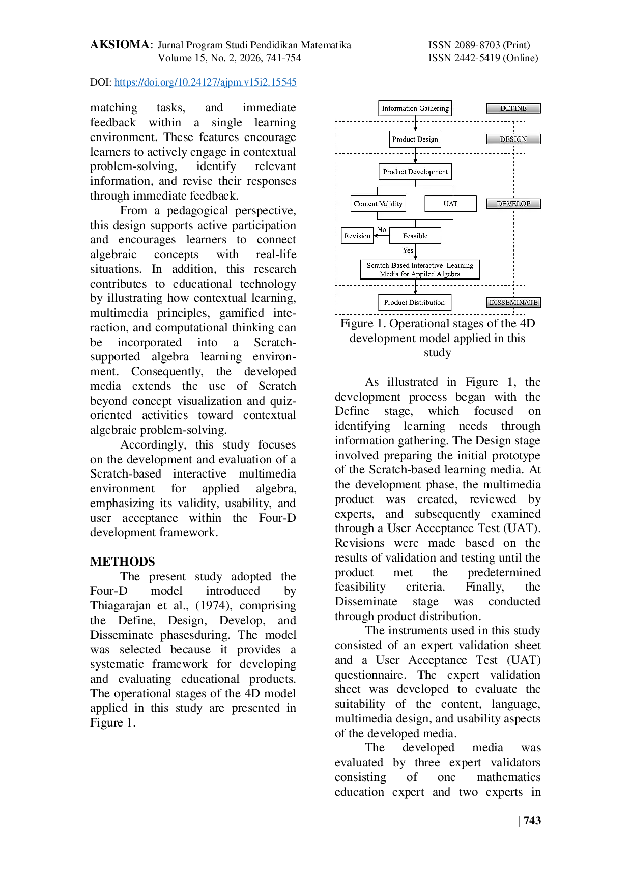 JURIS Development Of Interactive Mathematics Learning Multimedia Based On Scratch Using The 4D Model