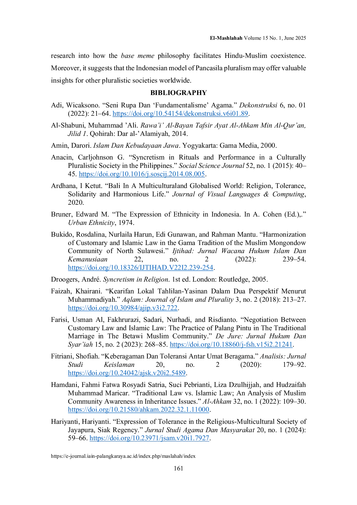 JURIS Negotiating Legal Pluralism Syncretism of Islamic Law and Balinese Adat in Pegayaman Village