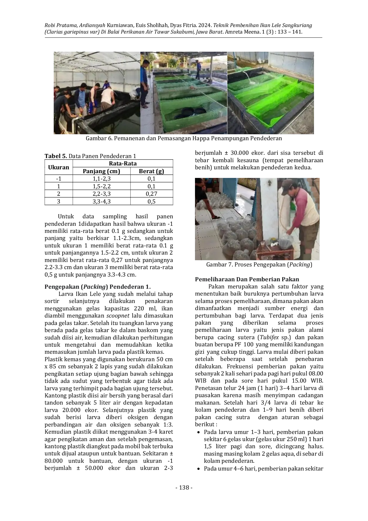 JURIS Teknik Pembenihan Ikan Lele Sangkuriang Clarias gariepinus var Di Balai Perikanan Air Tawar Sukabumi Jawa Barat