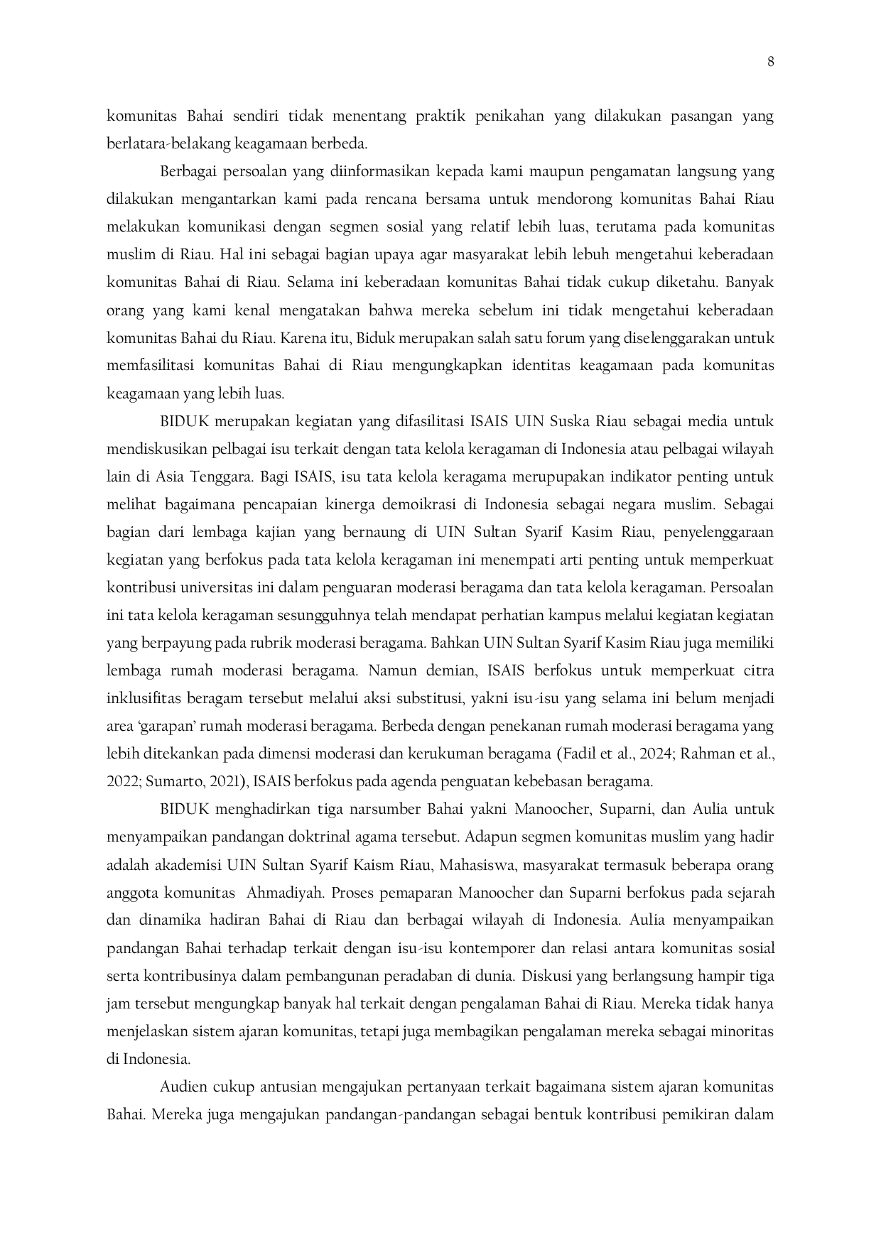 JURIS Penguatan Kemitraan Lintas Iman Muslim dan Bahai melalui Bincang Diskursus Keragaman