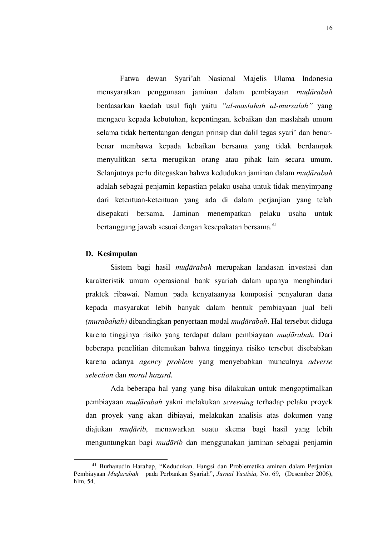 JURIS Alternatif Solusi Atas Problematika Pembiayaan Mudharabah