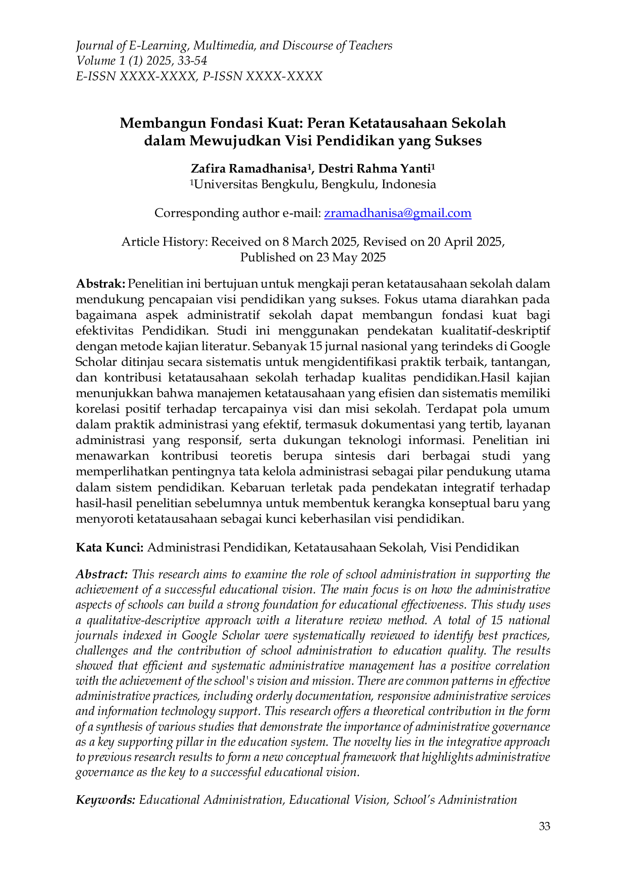 JURIS Membangun Fondasi Kuat Peran Ketatausahaan Sekolah dalam Mewujudkan Visi Pendidikan yang Sukses