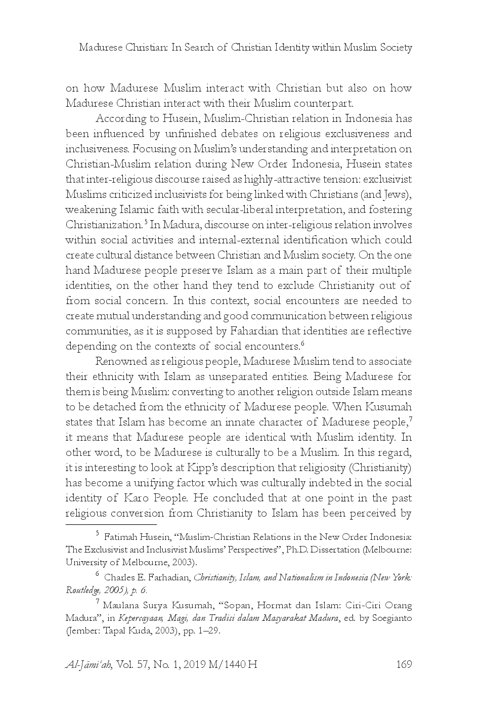 juris Madurese Christian In Search of Christian Identity within Muslim Society