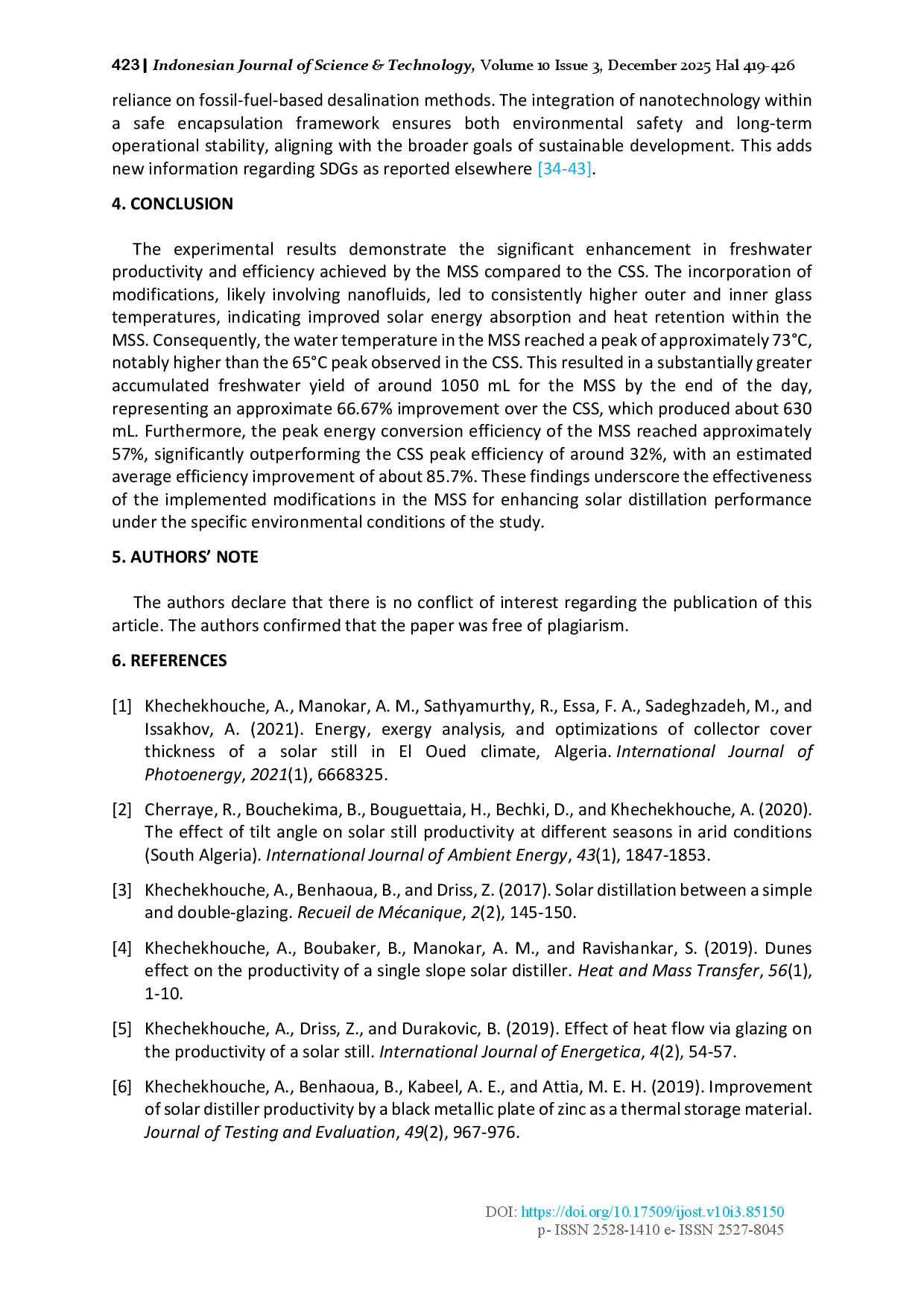 juris Innovative Nanofluid Encapsulation in Solar Stills Boosting Water Yield and Efficiency under Extreme Climate Supporting Sustainable Development Goals SDGs