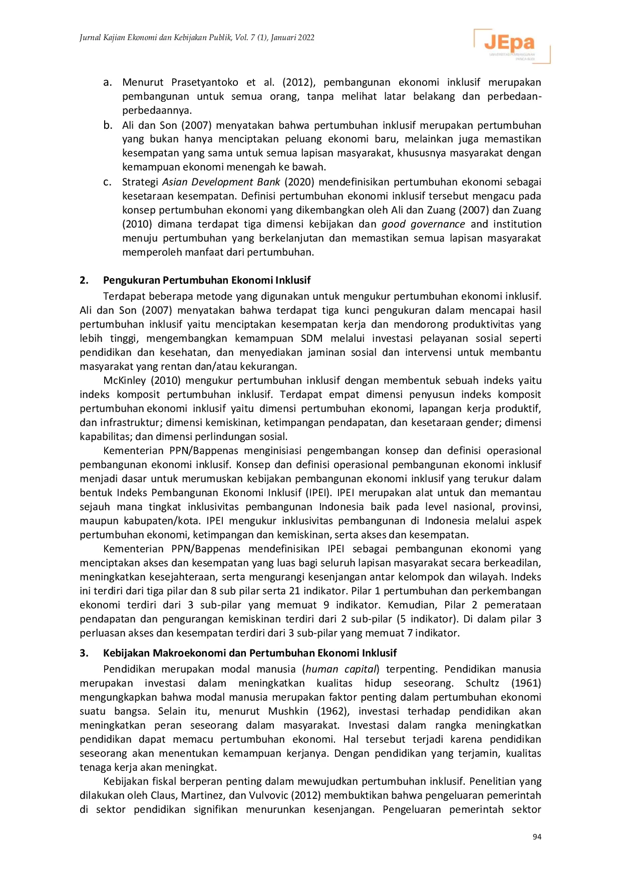 JURIS Analisis Dampak Kebijakan Makroekonomi Terhadap Pertumbuhan Ekonomi Inklusif Provinsi di Pulau Sumatera Tahun 2015 2020