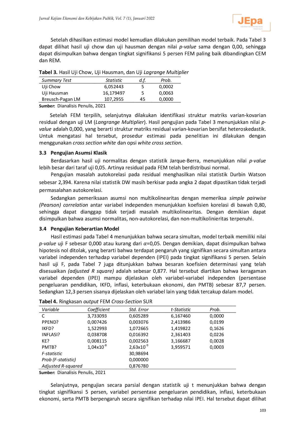 JURIS Analisis Dampak Kebijakan Makroekonomi Terhadap Pertumbuhan Ekonomi Inklusif Provinsi di Pulau Sumatera Tahun 2015 2020