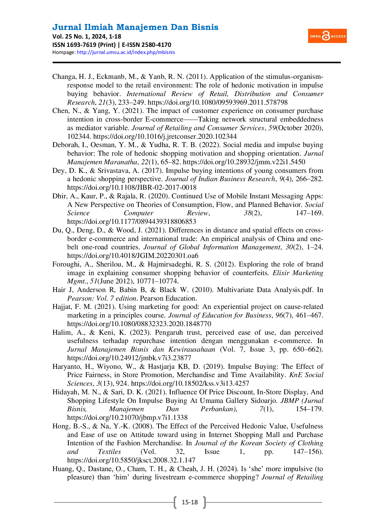 JURIS Hedonisme dan Impulsivitas Dalam Pembelian Produk Pakaian Melalui Cross Border E Commerce