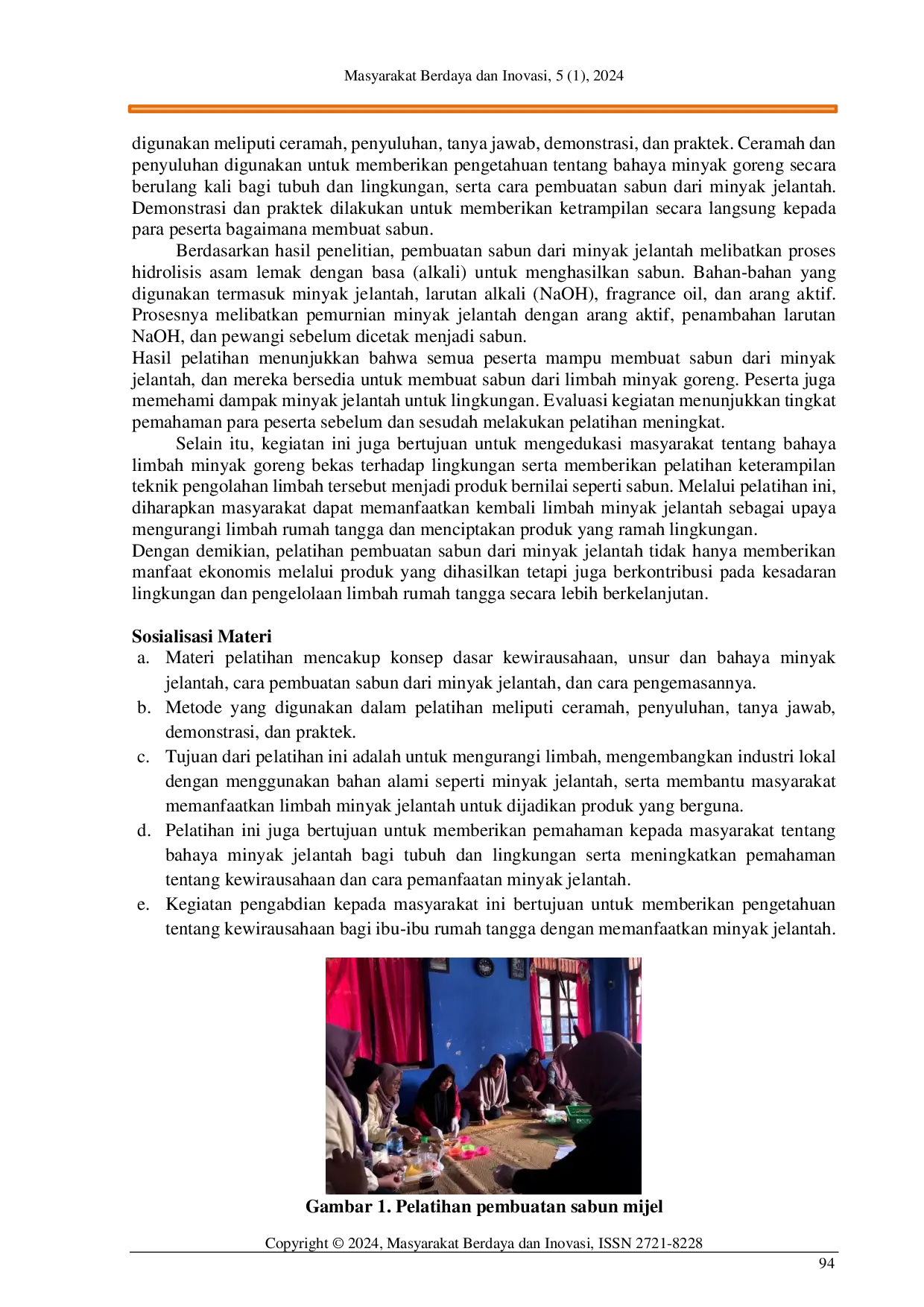 JURIS Membuat Sabun Minyak Jelantah bagi Ibu Rumah Tangga