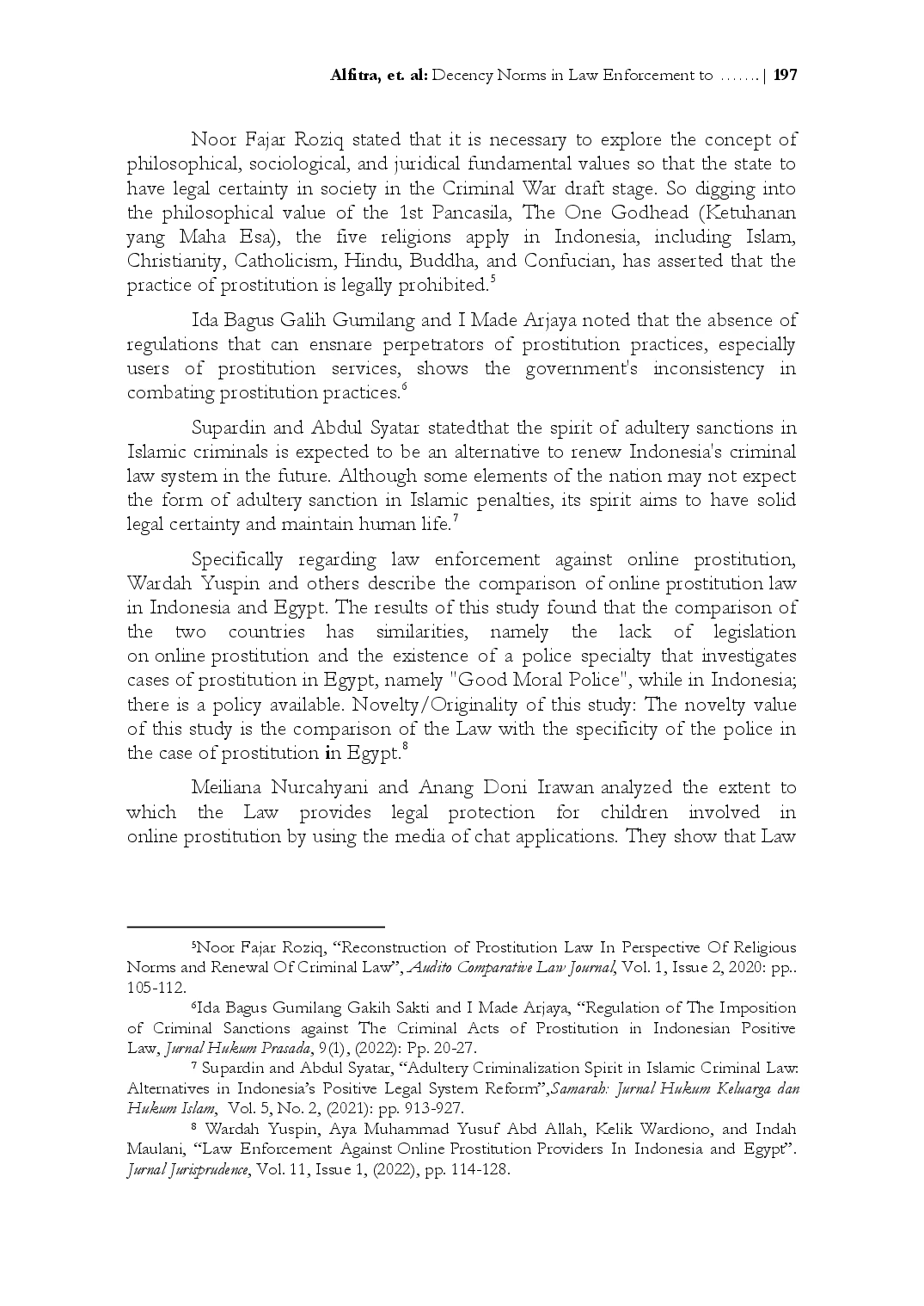 juris Decency Norms In Law Enforcement To Online Prostitution In Indonesia An Islamic Law Perspective