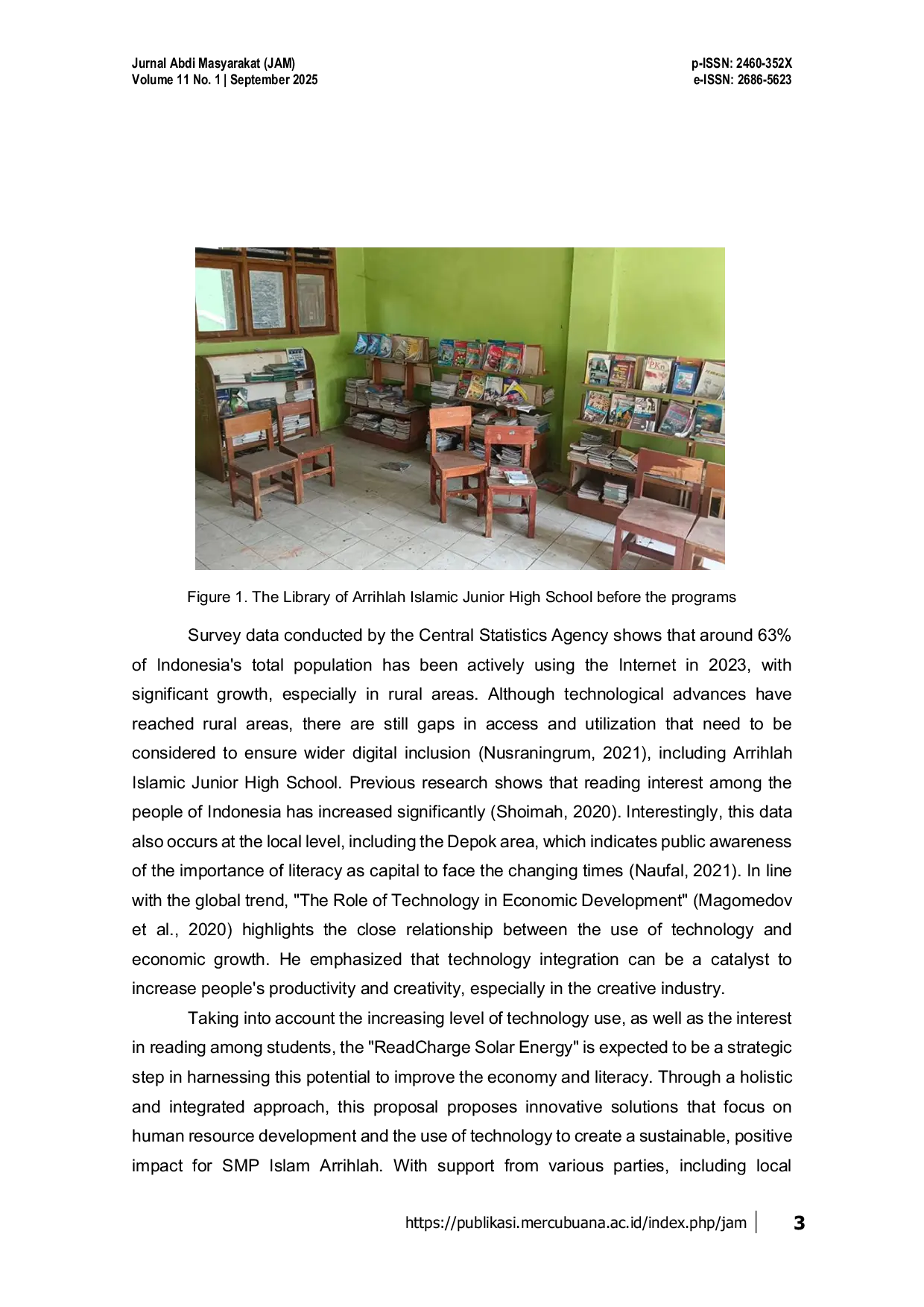 JURIS Improving the Green Economy Utilizing ReadCharge Solar Literacy Technology at SMP Arrihlah