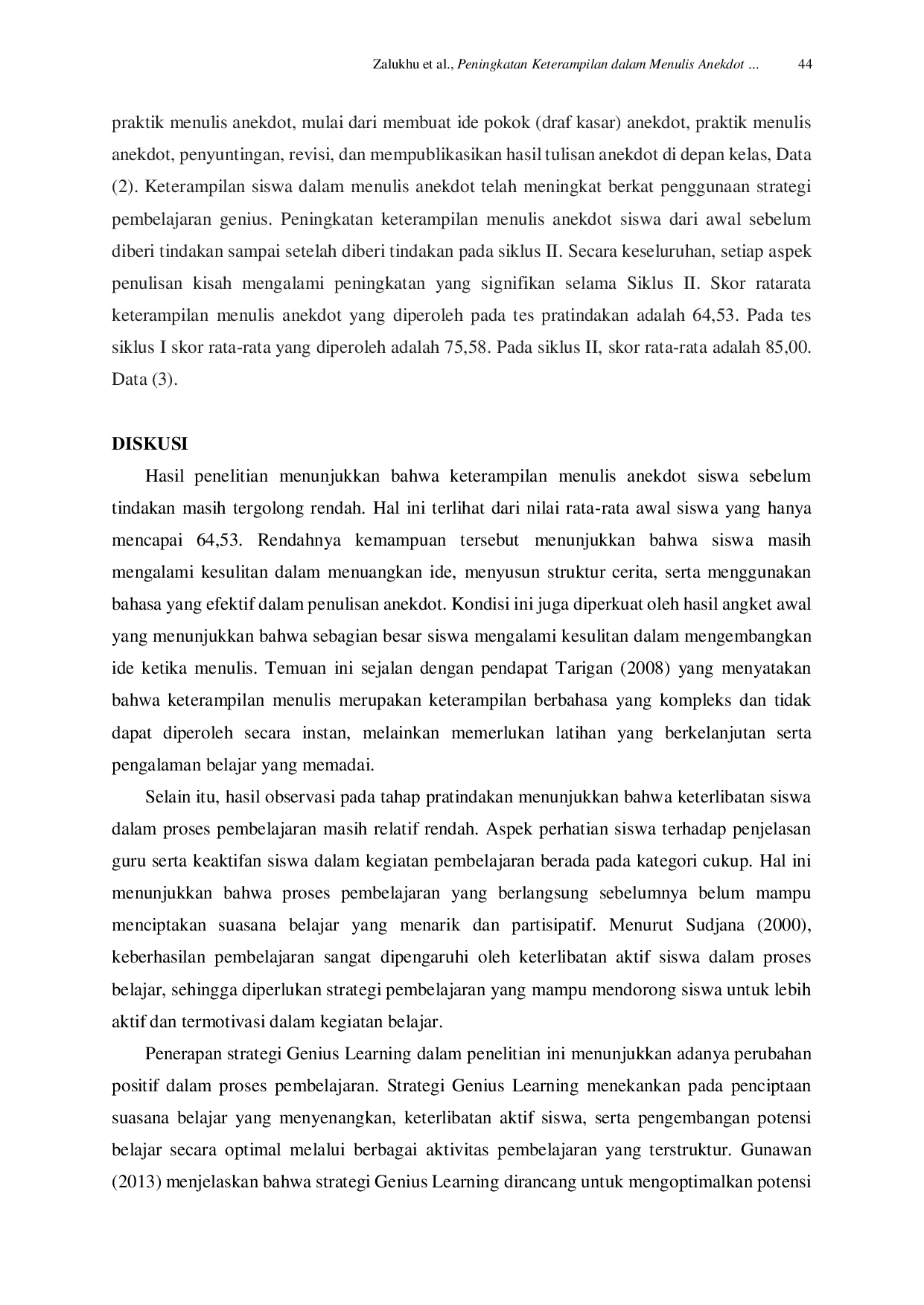 JURIS Peningkatan Keterampilan dalam Menulis Anekdot Menggunakan Strategi Genius Learning pada Siswa Kelas X ATPH di SMK Negeri 3 Alasa