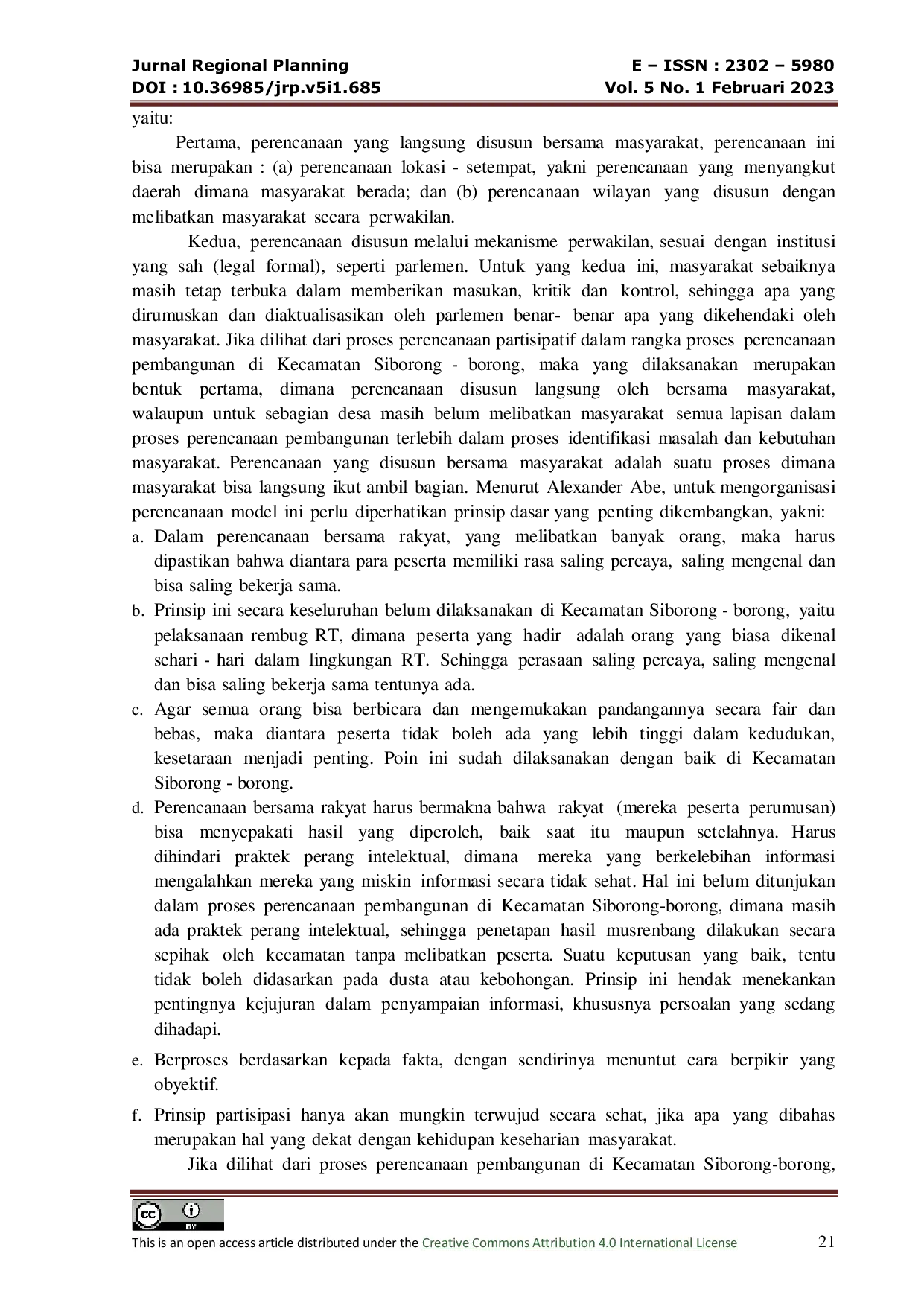 JURIS Analisis Partisipasi Masyarakat Terhadap Perencanaan Pembangunan Di Kecamatan Siborong Borong Kabupaten Tapanuli Utara